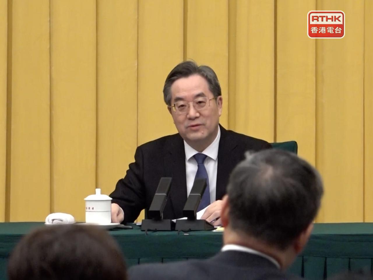 Vice Premier Ding Xuexiang says Hong Kong's executive-led political system requires co-operation and support from the legislature and judiciary as well. Photo: RTHK