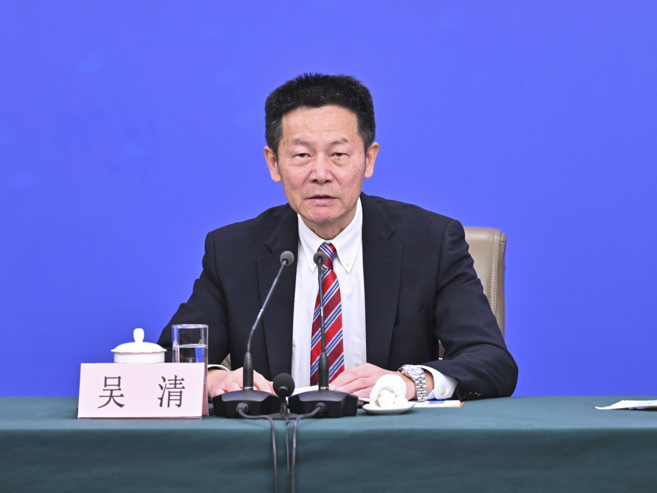 吳清表示深化創業板改革總體方案已經基本成型，進一步完善以後則擇機公布。（新華社）