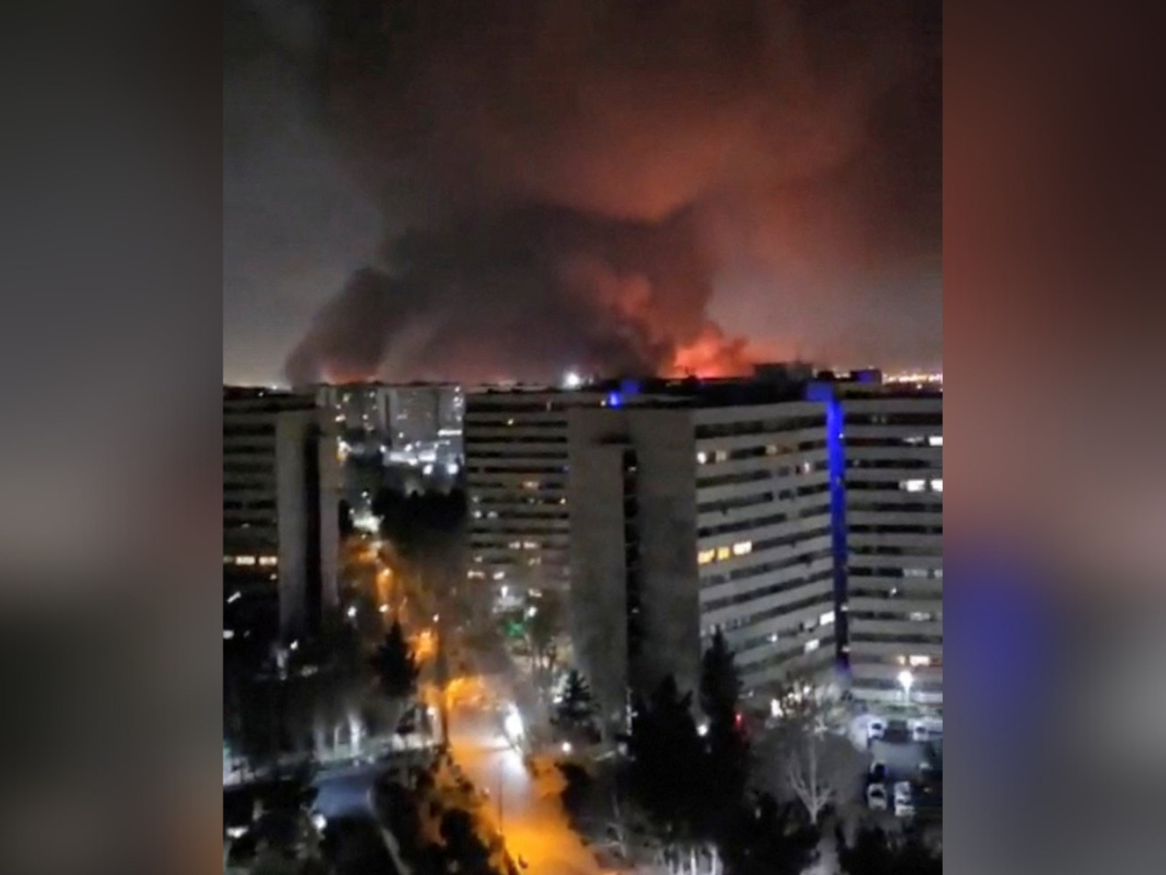 Mehrabad Airport is shrouded in smoke after being hit by Israeli fighter jets. Photo: Reuters