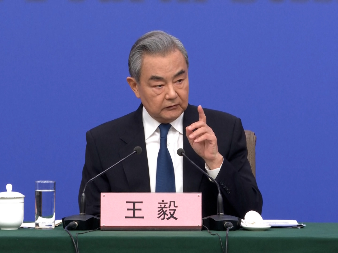 王毅強調，台灣問題是中國內政核心利益中的核心。（央視）