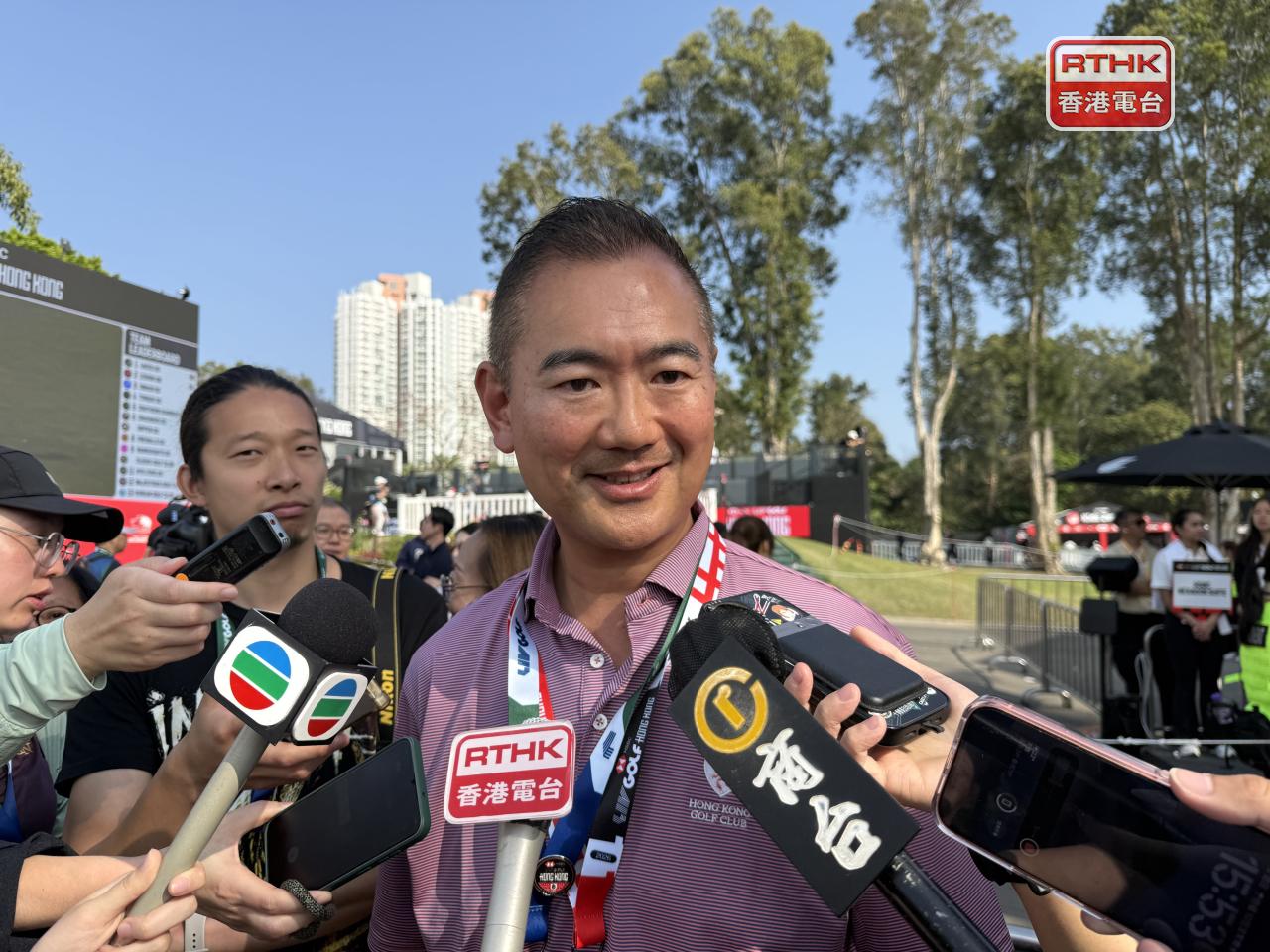 郭永亮說，明年LIV Golf香港站賽事日期已定，主辦方會早些宣傳並擬加入更多元素，令更多觀眾入場享受比賽。（盧紫菁攝）