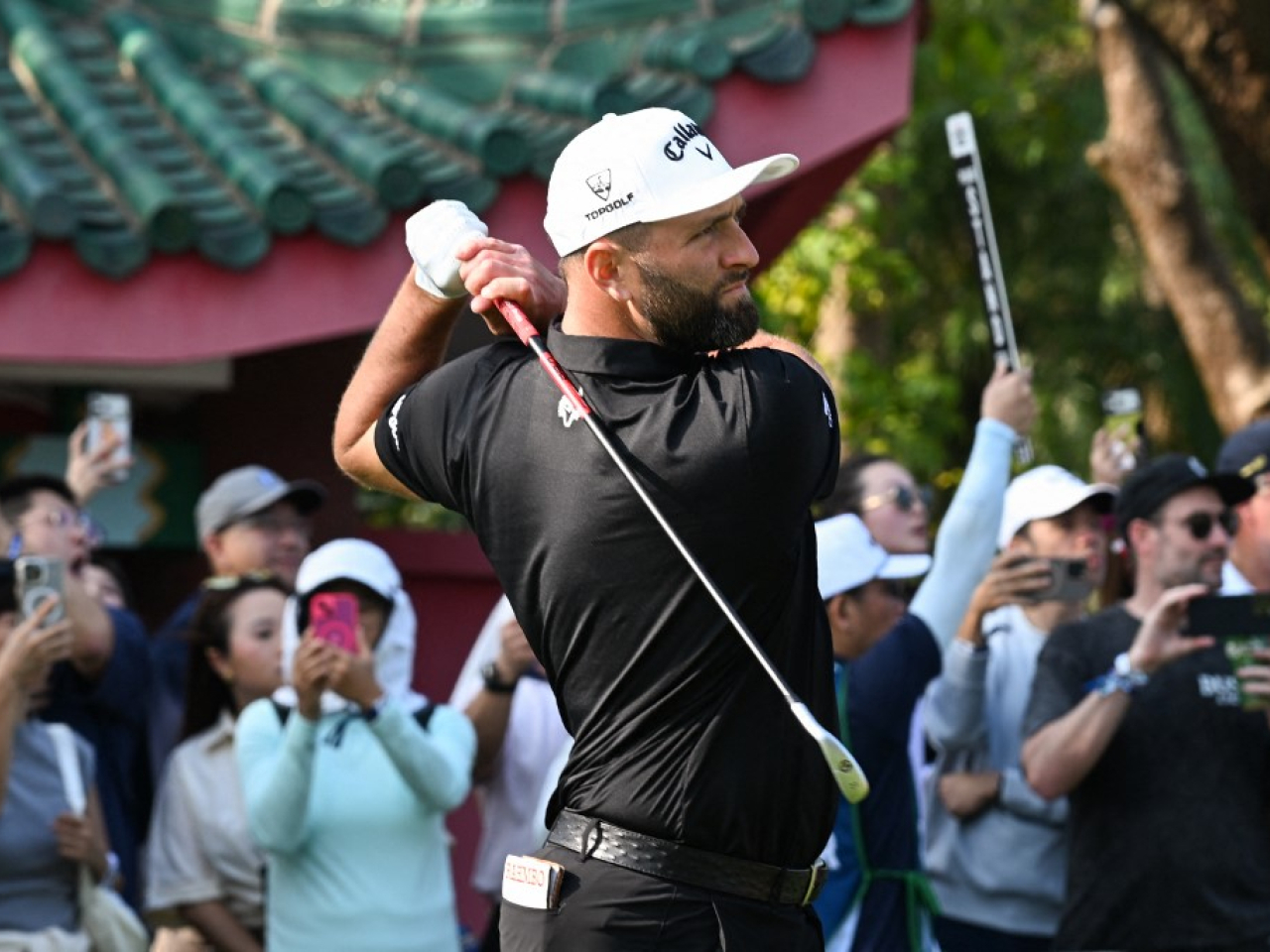 Jon Rahm finished the final round on 23 under, three shots clear of second-placed Thomas Detry of Belgium. Photo: AFP