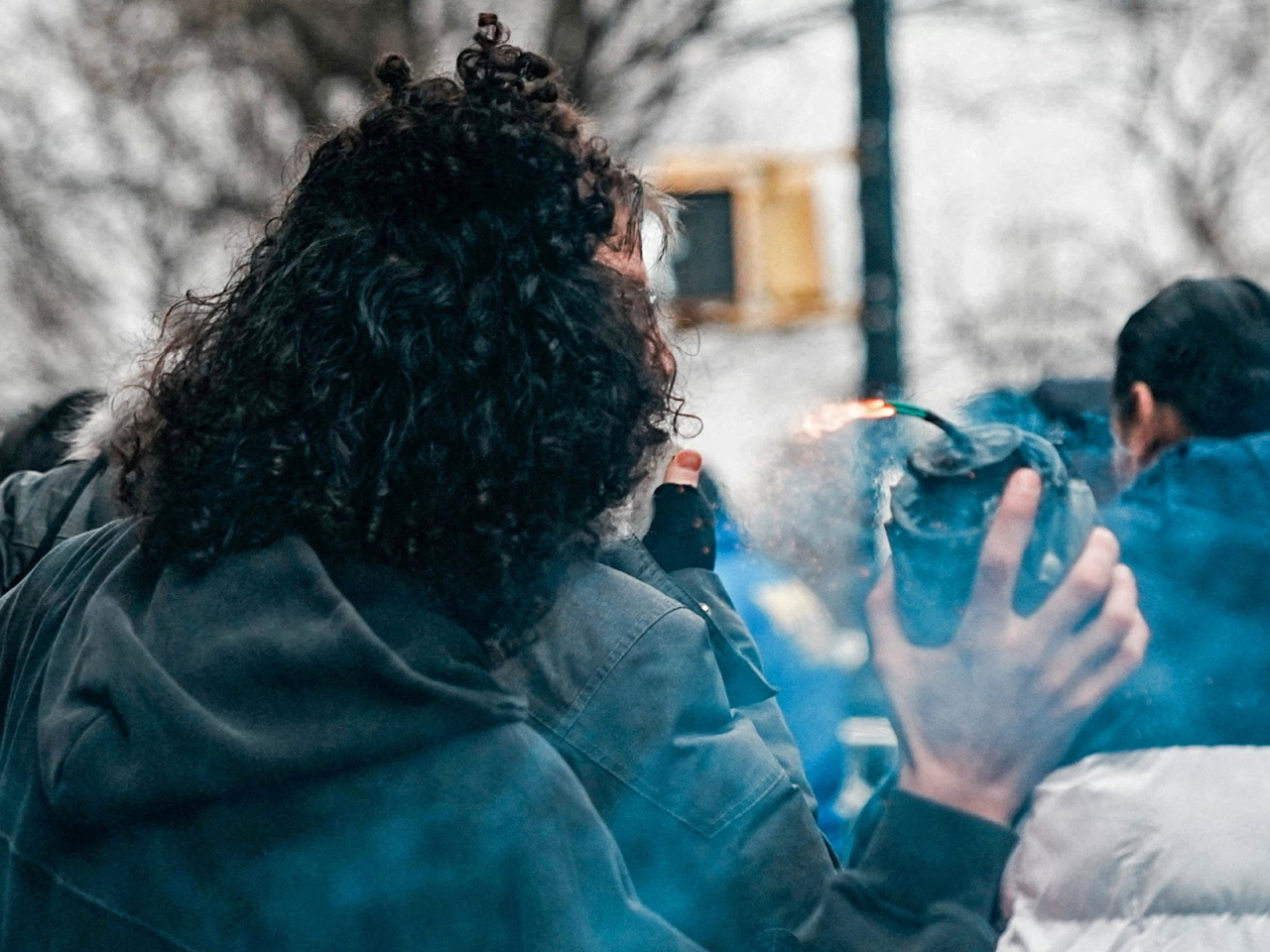 A man identified as Emir Balat throws an alleged hand-made explosive outside the official residence of Mayor Zohran Mamdani in New York. Photo: Reuters