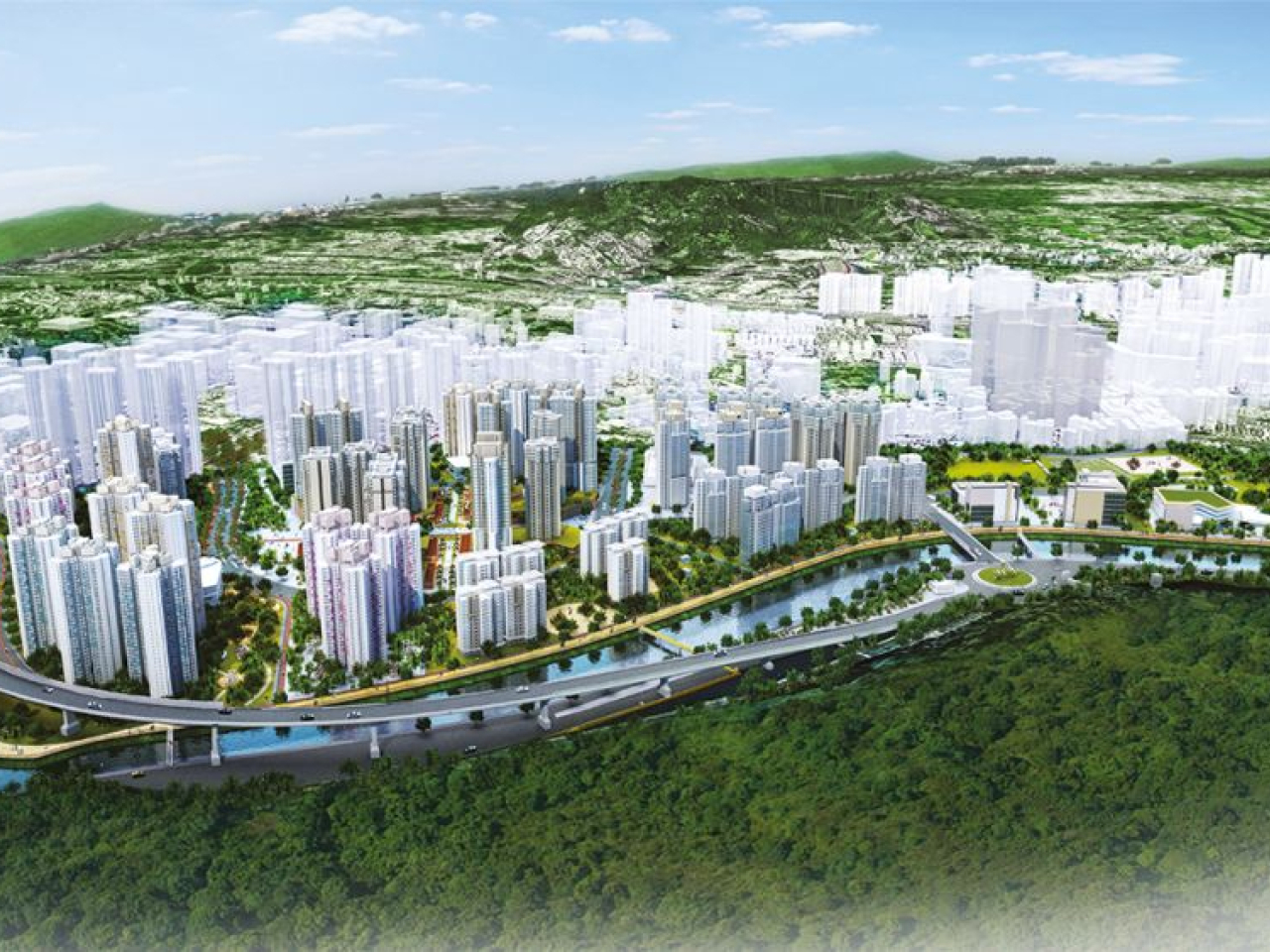 粉嶺北新發展區構想圖。（發展局圖片）