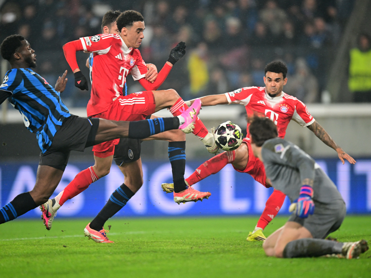 Jamal Musiala capped off Bayern's goal-fest against Atalanta midway in the second half. Photo: Reuters