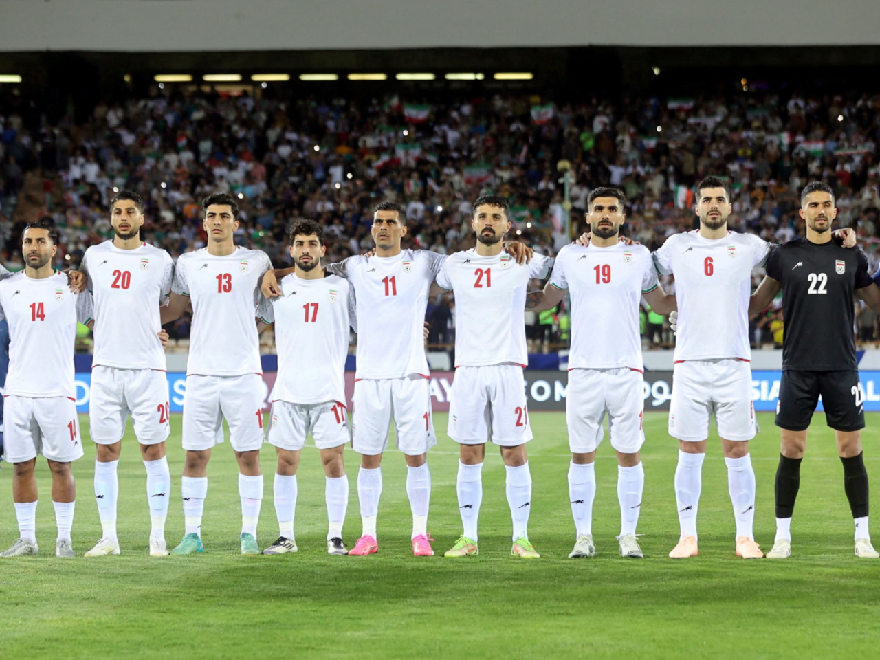 多尼亞馬利說伊朗隊沒有任何條件參加世界盃。圖為伊朗隊去年6月參加世界盃亞洲區外圍賽的情況。（路透社資料圖片）