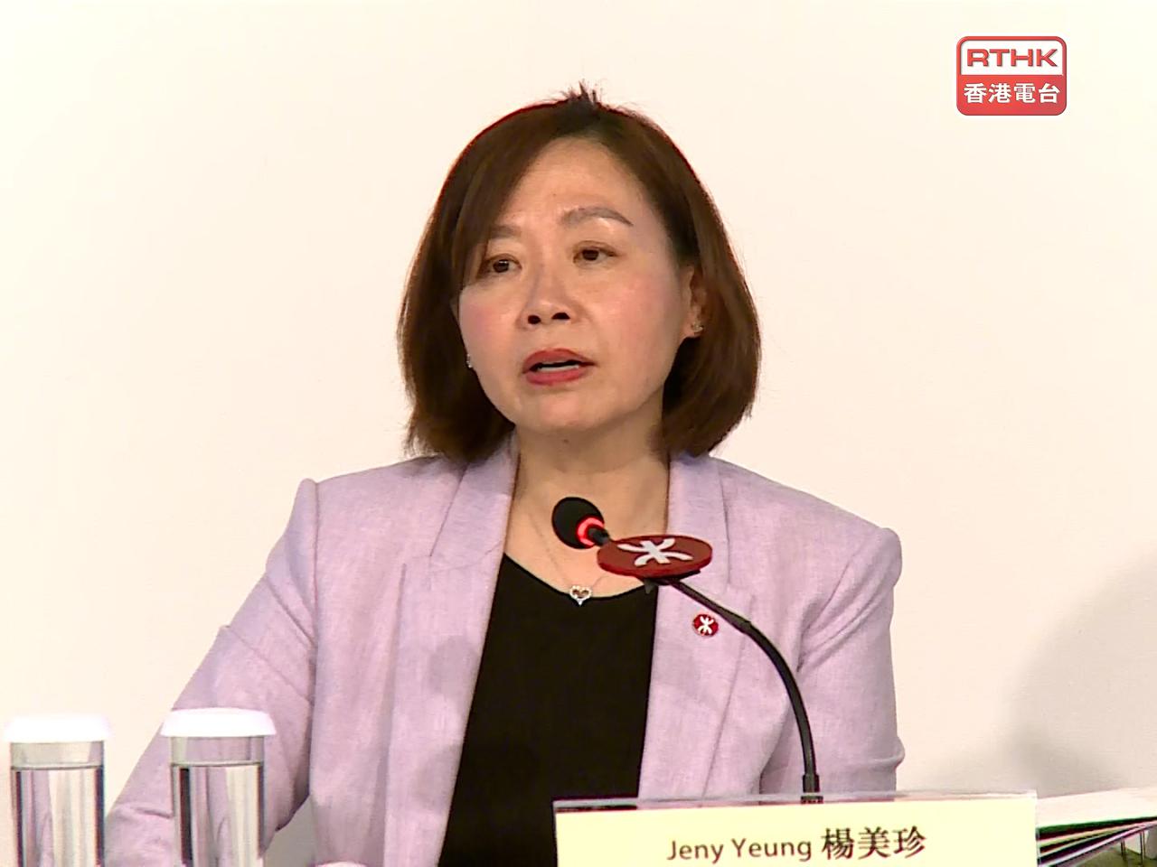 楊美珍表示，由於零售市道轉變導致租金下跌、集團提供租金優惠。（張連登攝）