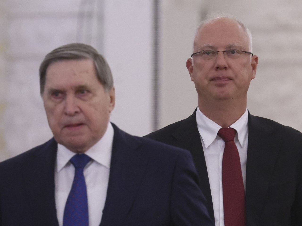 德米特里耶夫（右）證實日前訪問美國。（法新社資料圖片）