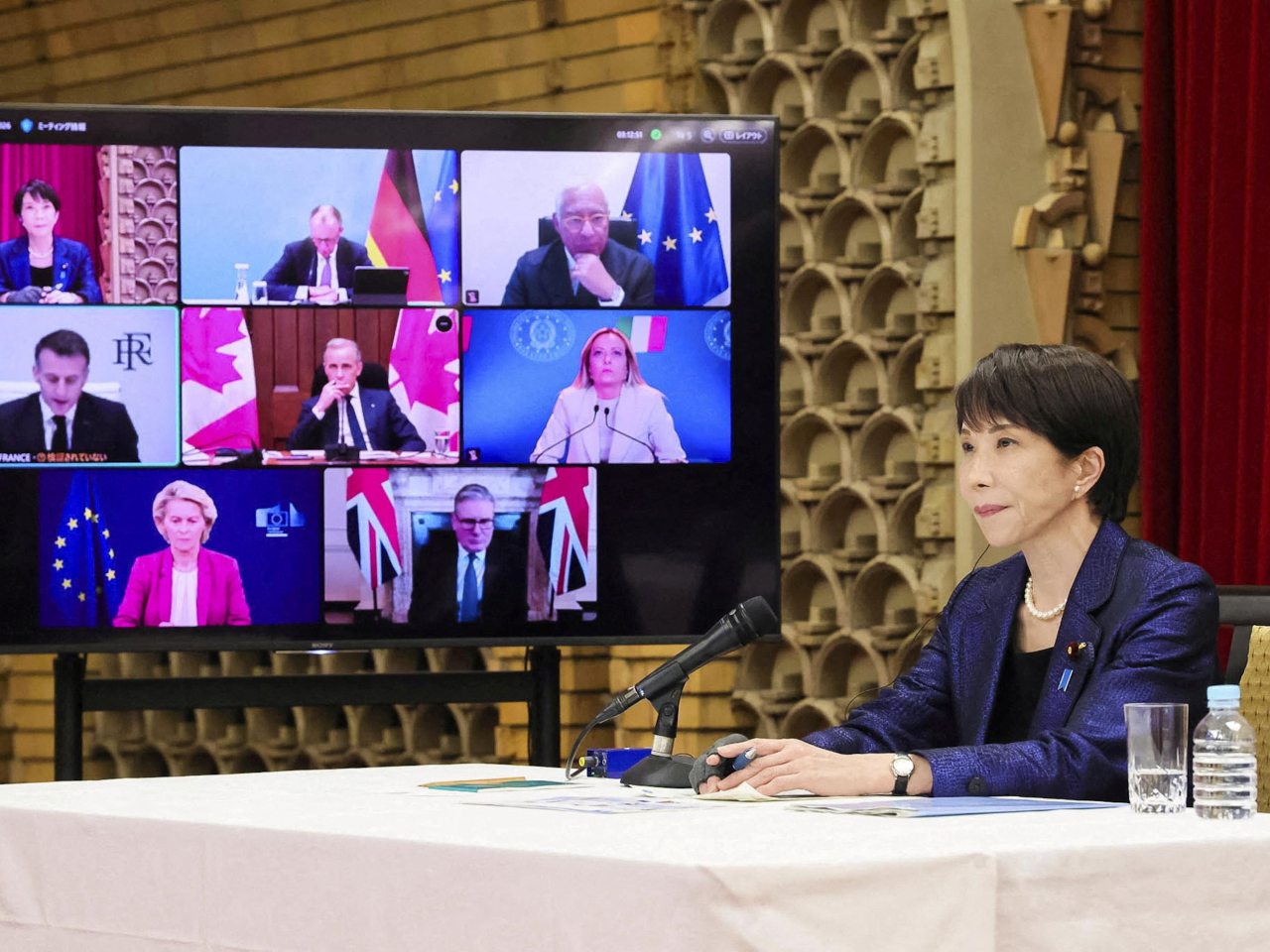 Japan's Prime Minister Sanae Takaichi attends a video conference of G7 leaders this week to discuss the fallout of Mideast conflict on the world economy. Photo: Reuters