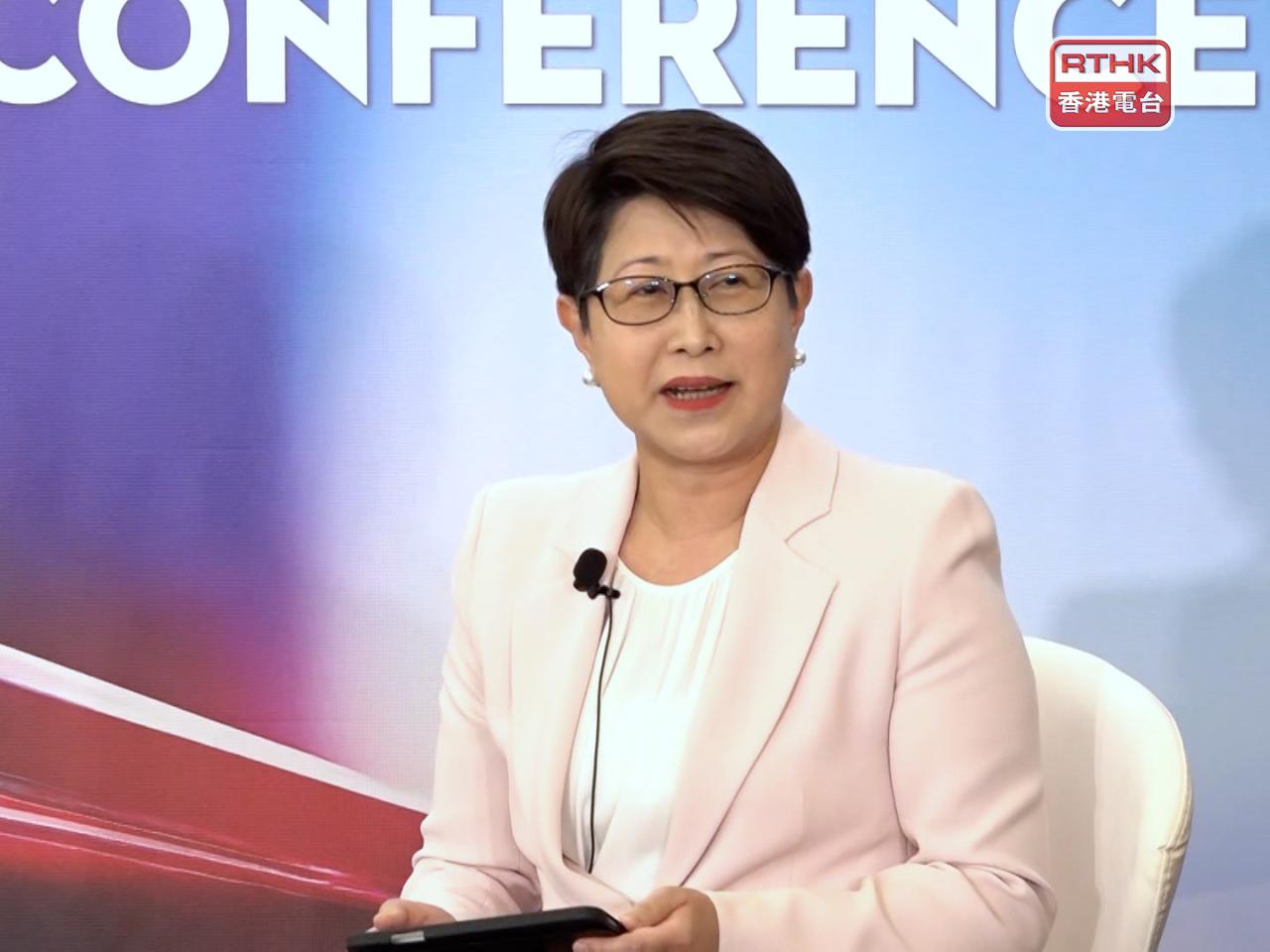 張淑芬說，貿發局會在內地及東盟市場多做一點，有助鞏固貿易中心地位。（港台圖片）