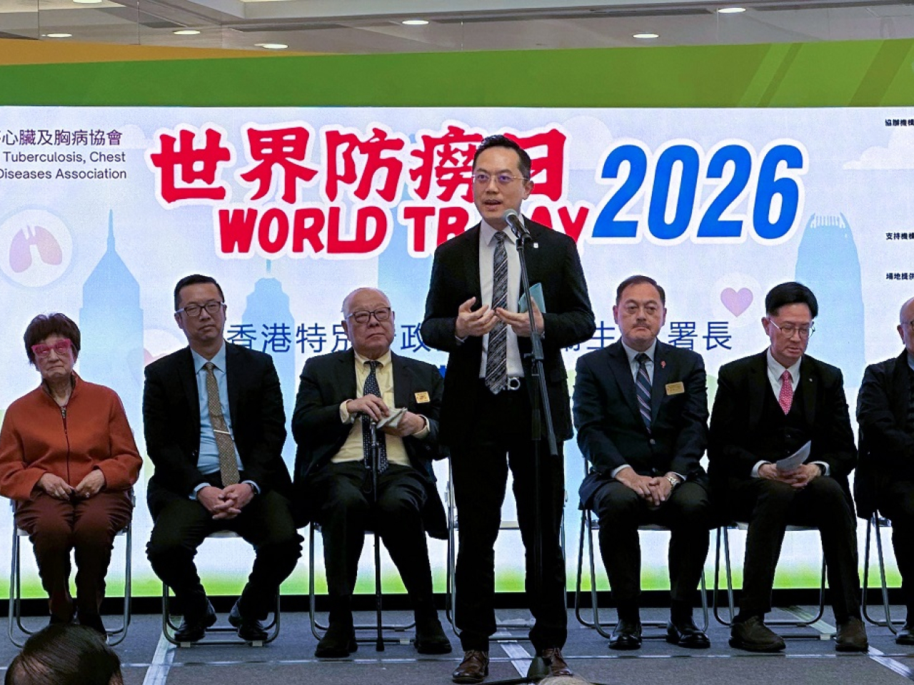 林文健表示，每20個香港人中，就有一人會患上結核病，絕對不能掉以輕心。（政府新聞處）