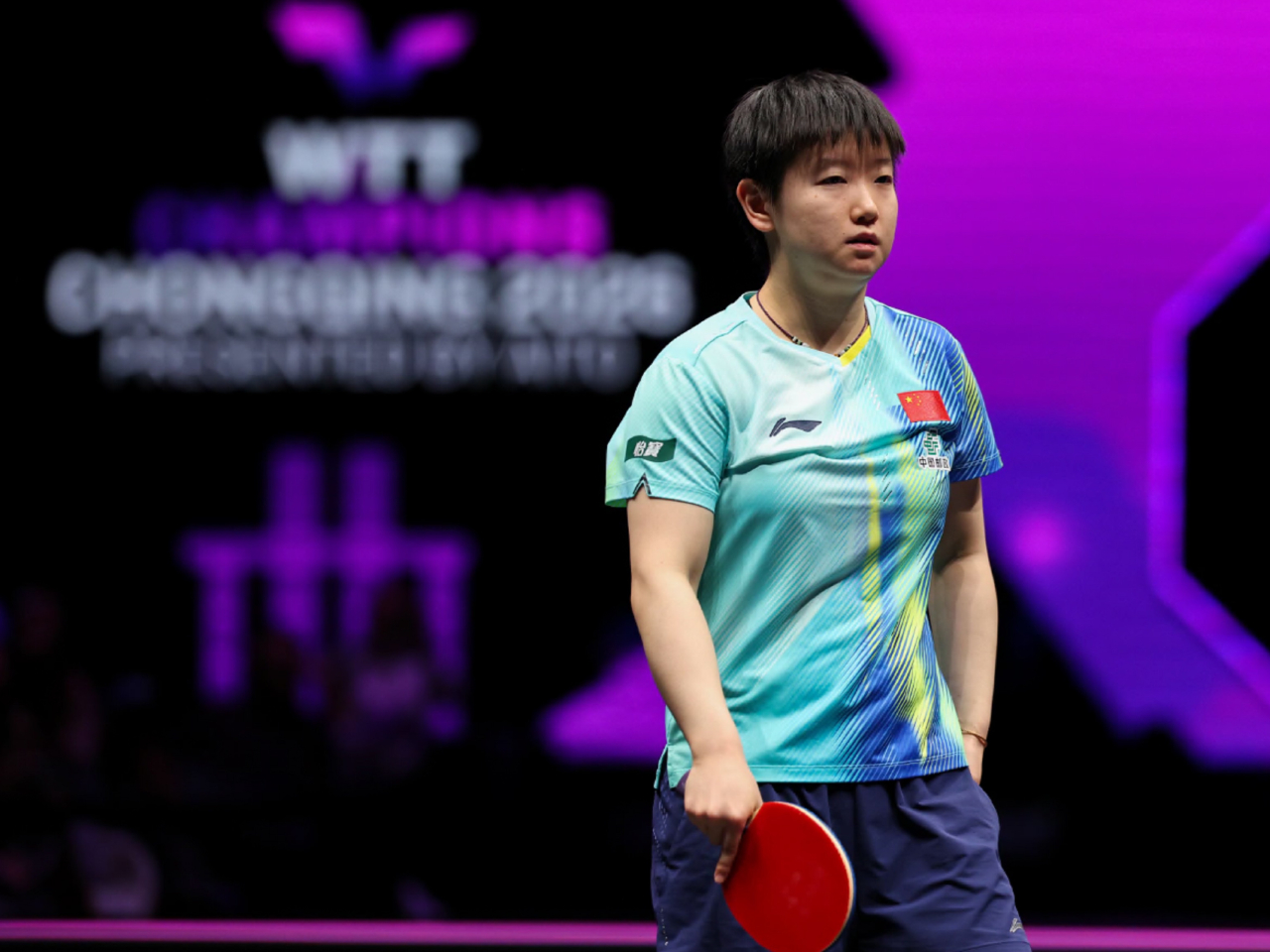 孫穎莎被淘汰，無緣四強。（新華社）