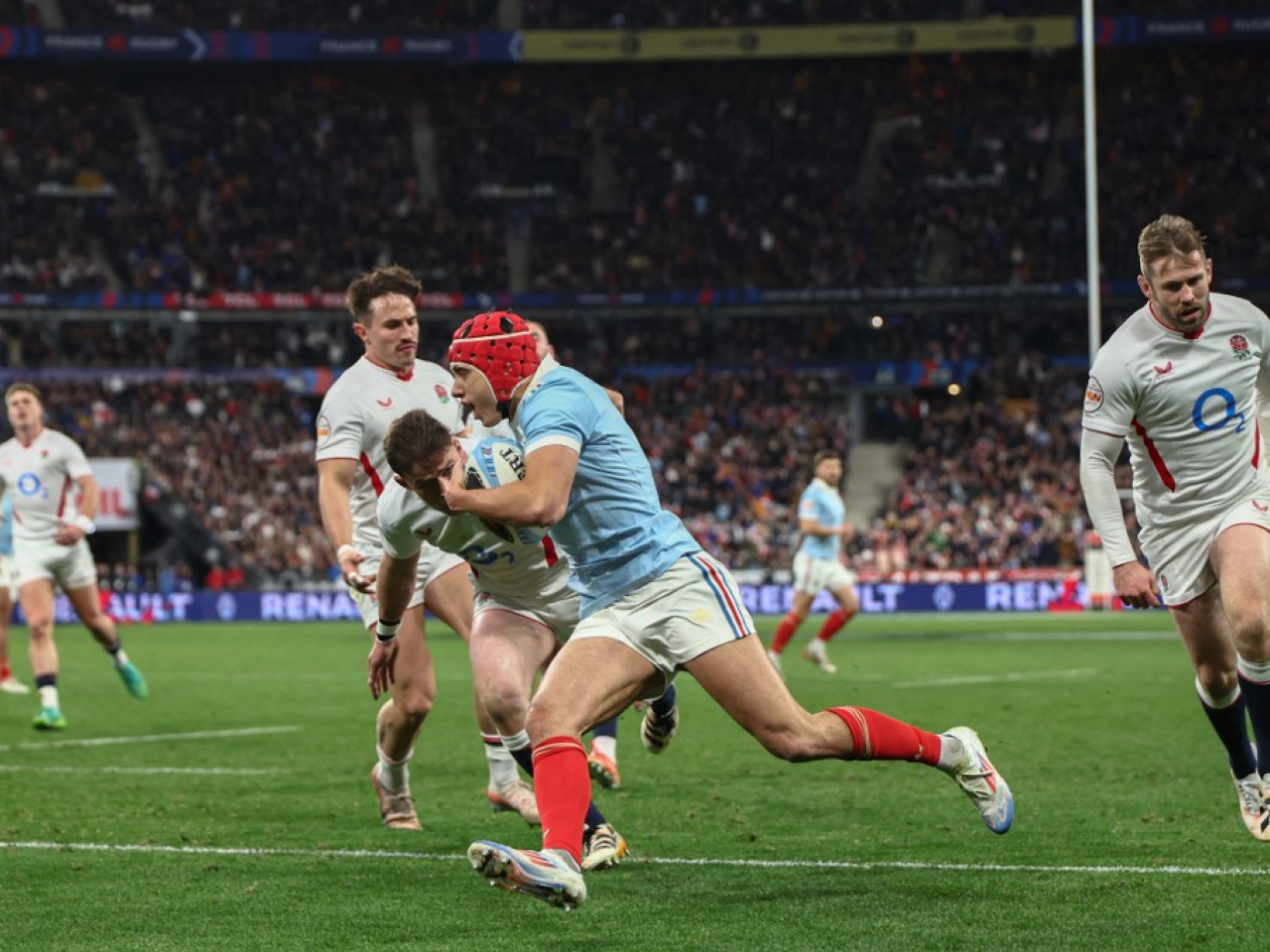Louis Bielle-Biarrey was instrumental in France's narrow win over England and securing his country's Six-Nations crown. Photo: AFP