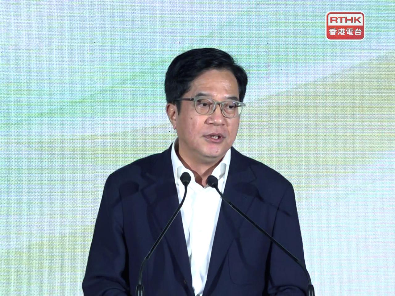 黃偉綸說目前新界已有3個專用安置屋邨，除了粉嶺「樂嶺都匯」，還有位於洪水橋和古洞北的項目。（陳感恩攝）