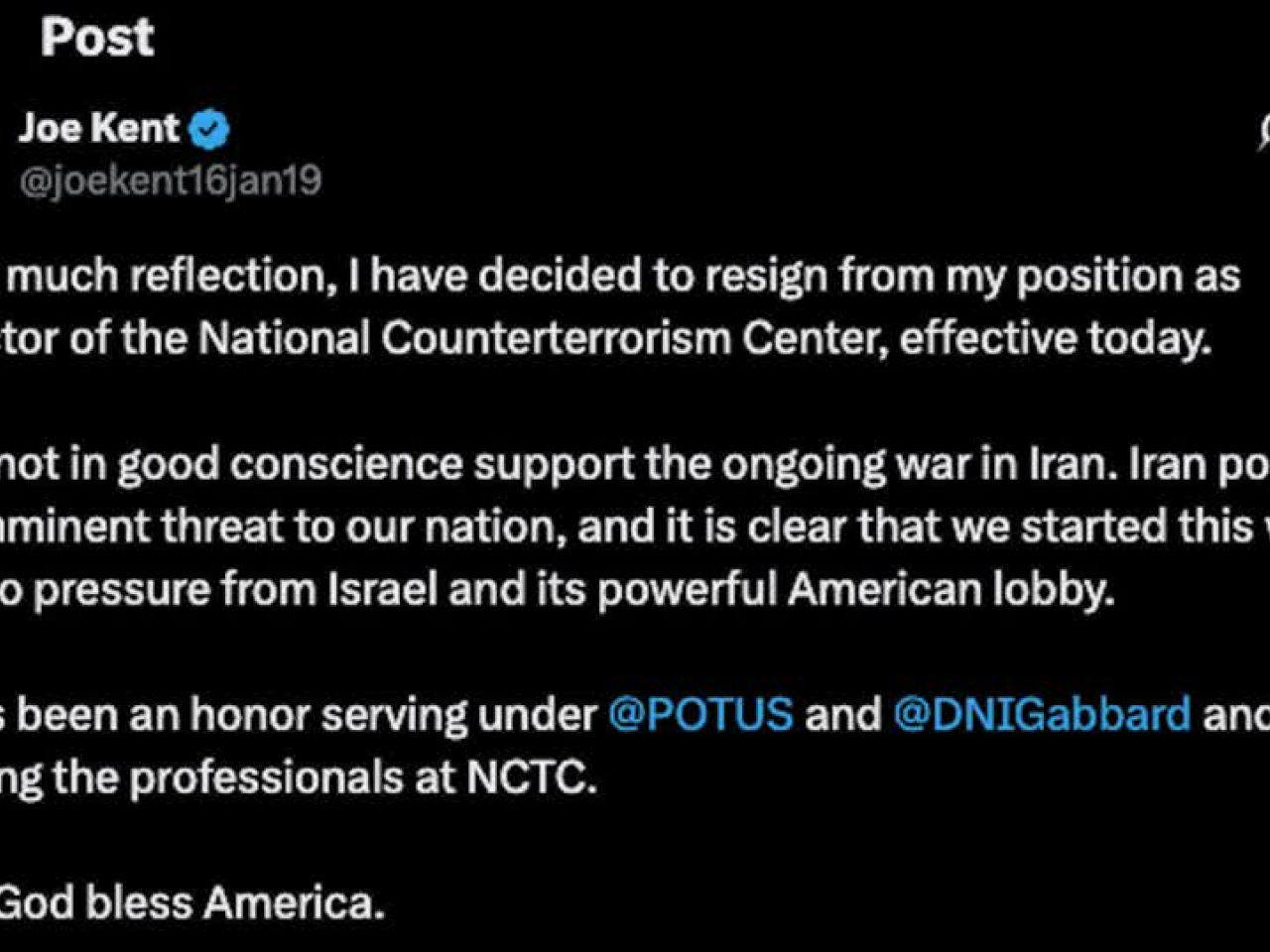 肯特成為首位因抗議對伊戰爭而辭職的美國高級官員。(路透社)