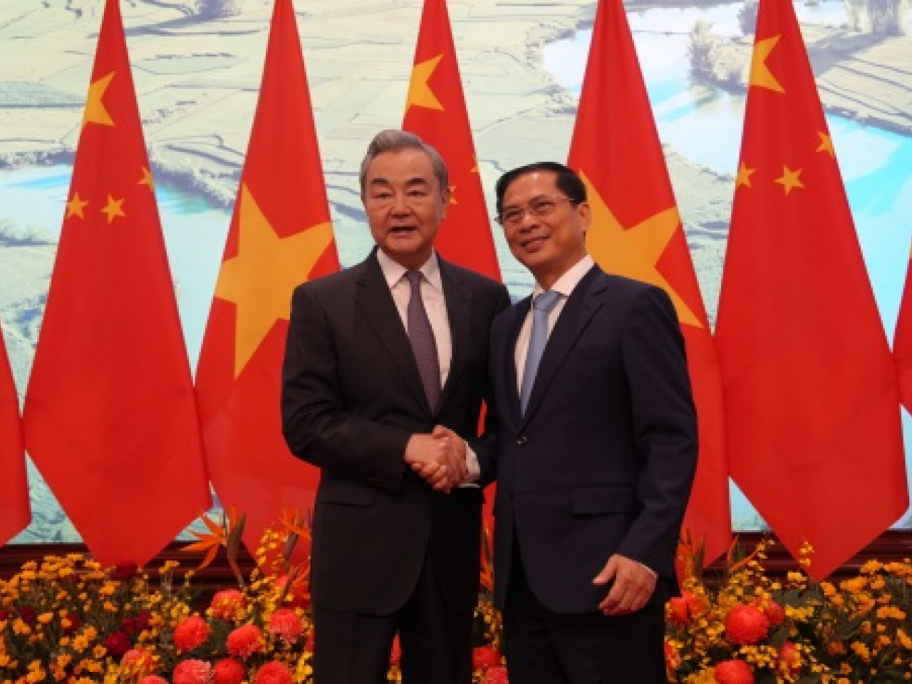 王毅與越南副總理裴青山共同主持中越雙邊合作指導委員會第十七次會議。(外交部網站圖片)