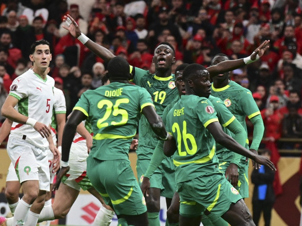 Several Senegal players had left the pitch late in the final against Morocco to protest a refereeing decision. File photo: AFP