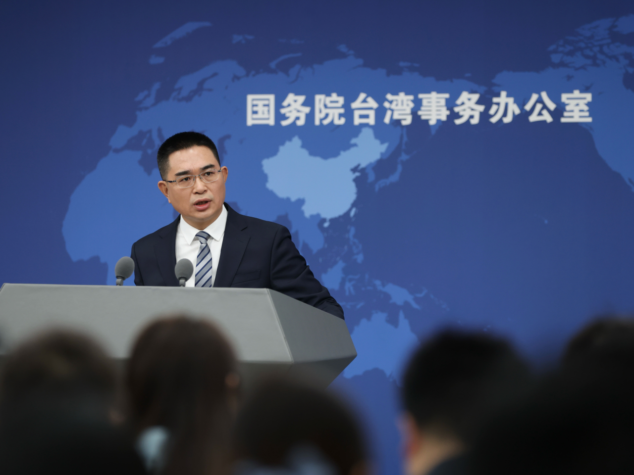 陳斌華說要堅決打擊台獨分裂勢力、反對外部勢力干涉。（中新社）