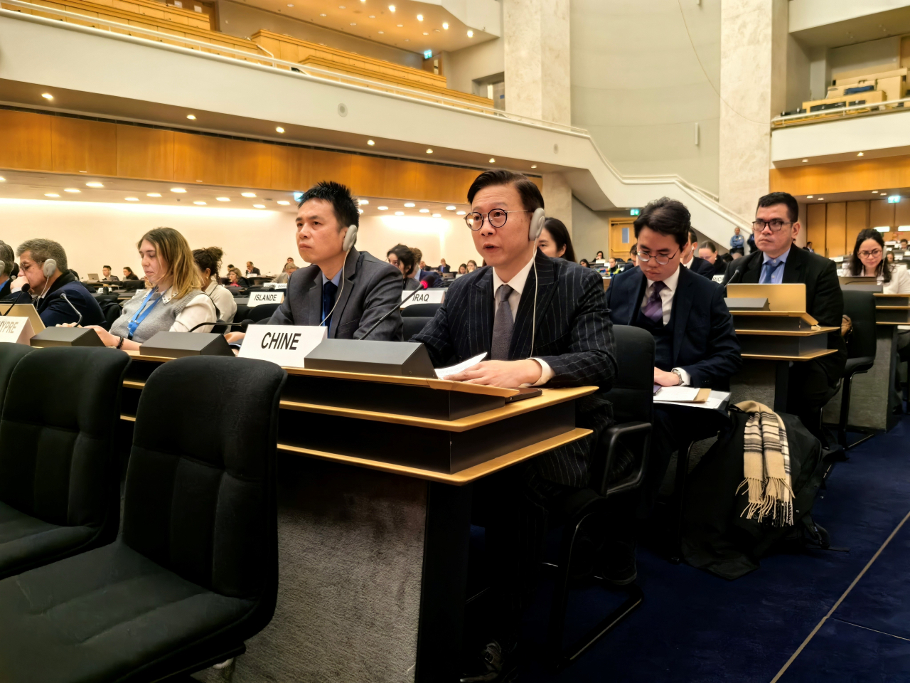 律政司副司長張國鈞在瑞士日內瓦，出席聯合國人權理事會第61屆會議。(政府新聞處)