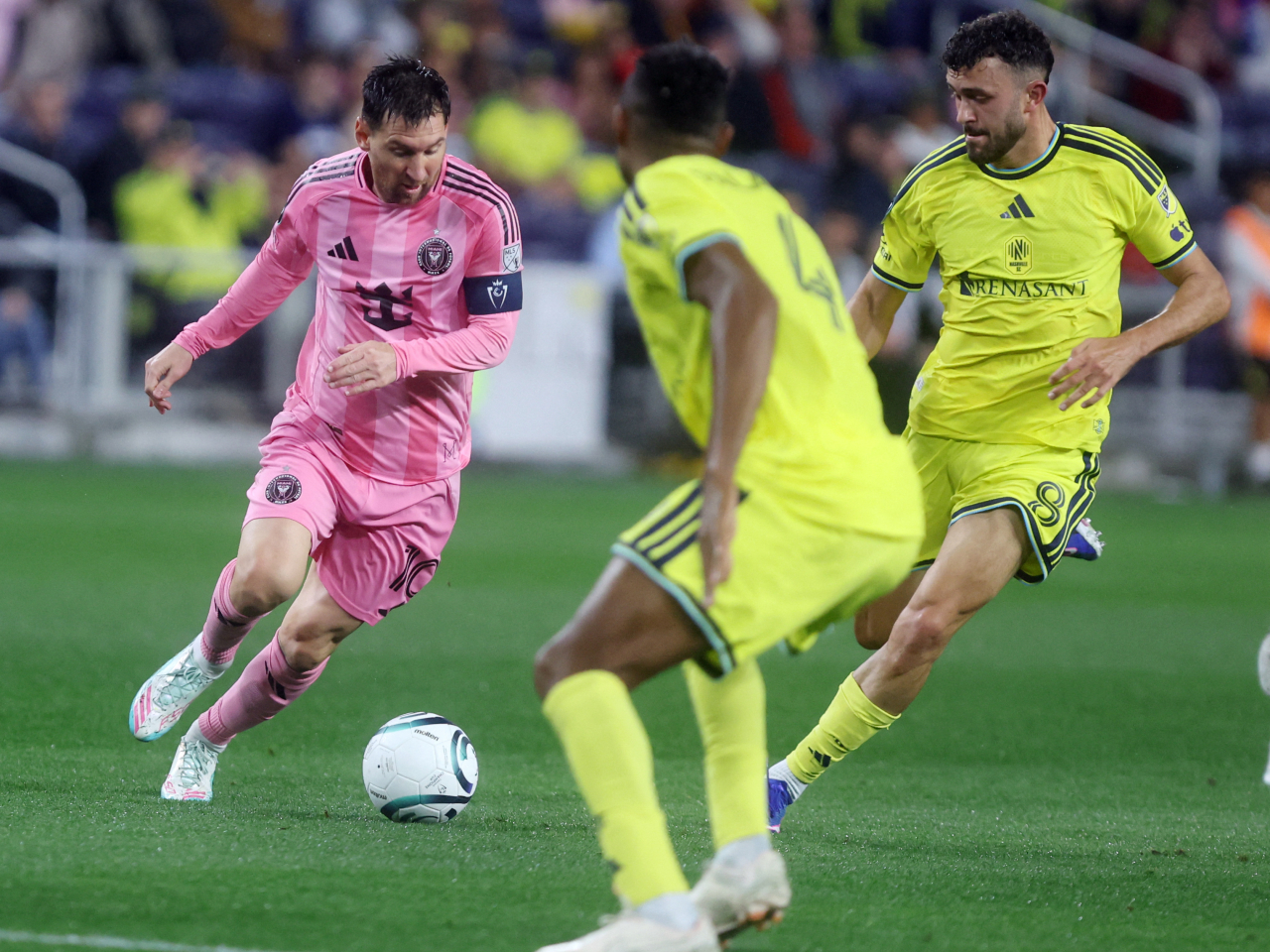 Messi scored seven minutes into Inter Miami's Concacaf Champions Cup clash with Nashville to reach his latest career milestone. Photo: Reuters