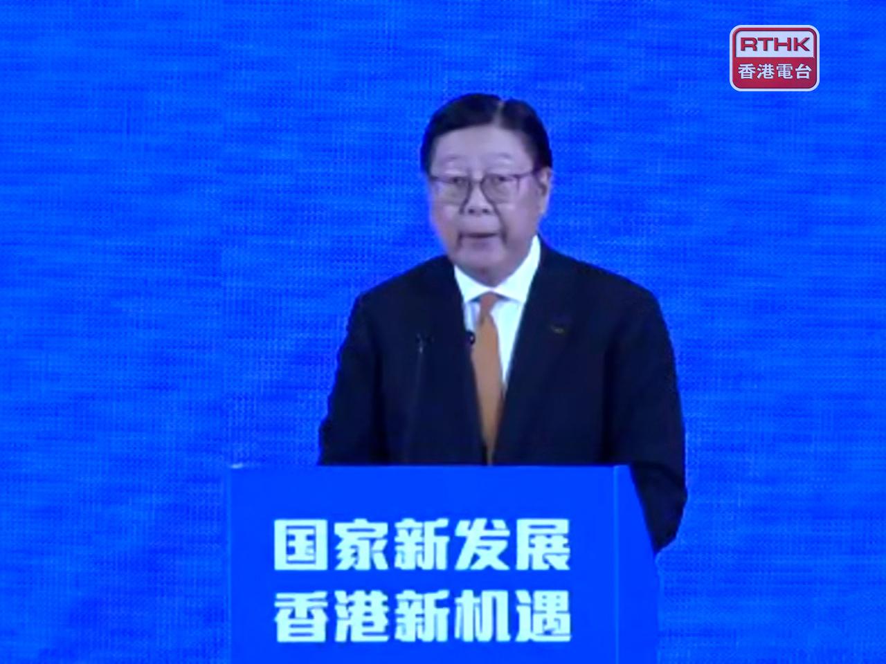 馬時亨說，未來會按「國家所需，香港所長」，配合特區政府的部署，進一步拓展貿發局的功能與作用。（黃維波攝）