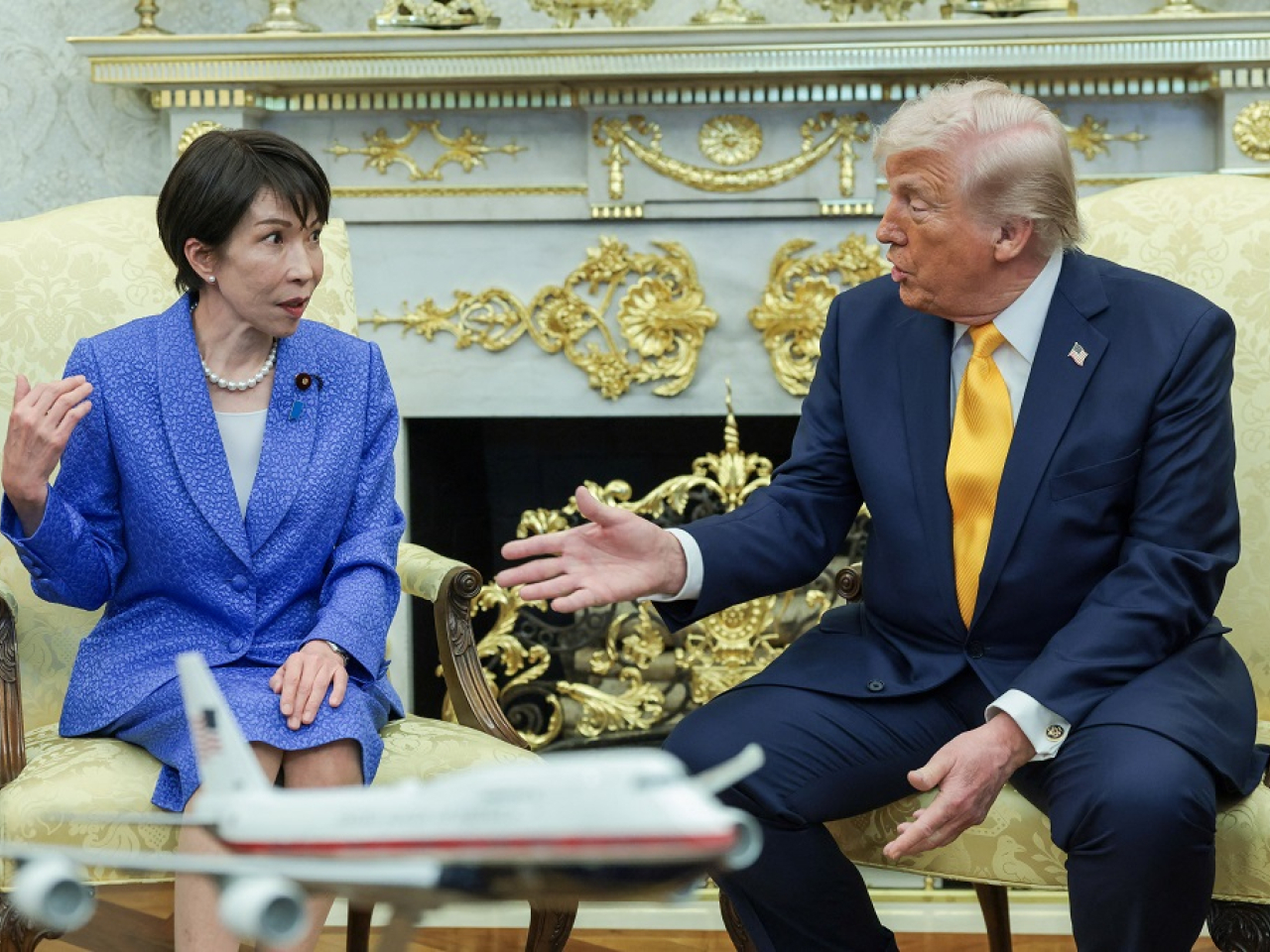 Japanese Prime Minister Sanae Takaichi was at a meeting with US President Donald Trump at the White House. Photo: Reuters