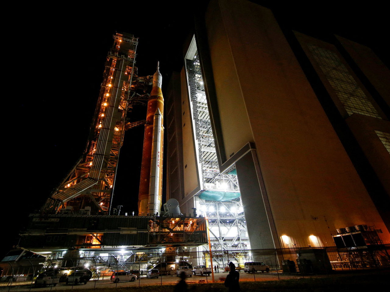 Moving the SLS rocket and Orion spacecraft 6.5 kilometres to its launch pad in Florida will take 12 hours. File photo: Reuters