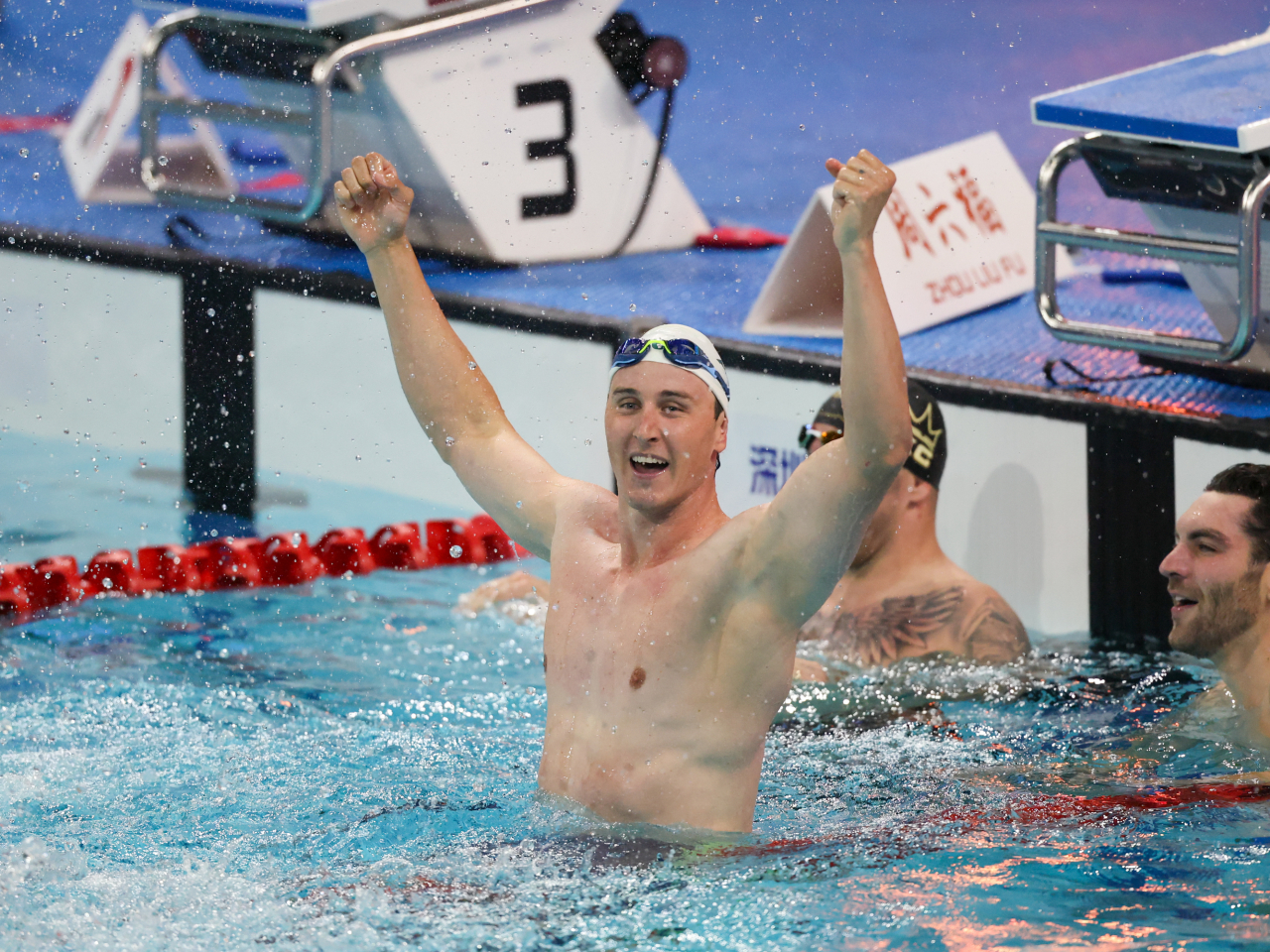 Australia&rsquo;s Cameron McEvoy is triumphant after breaking the long-standing men&rsquo;s 50-metre freestyle world record. Photo: Xinhua