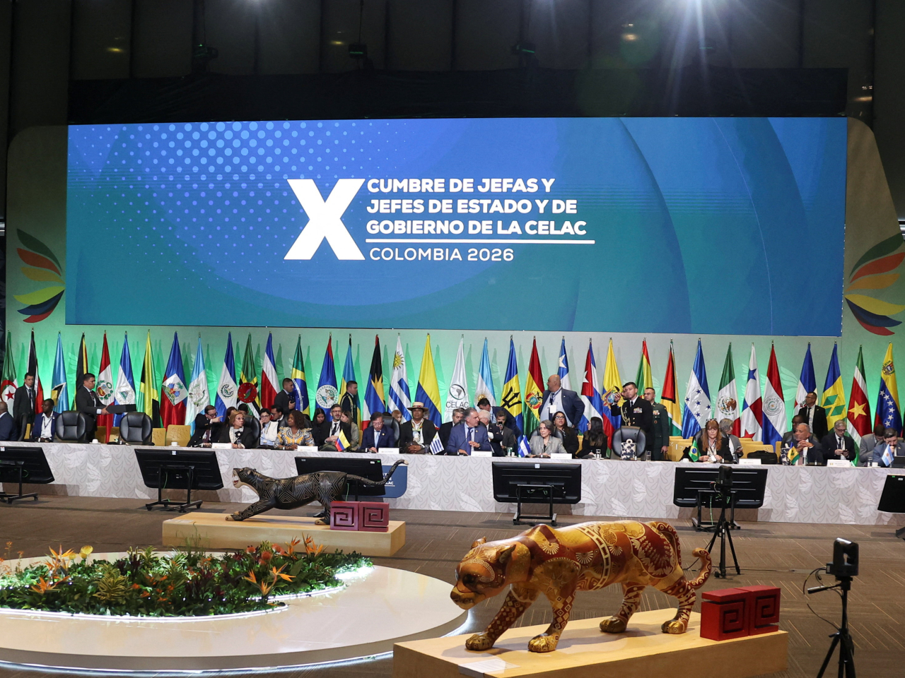 拉美和加勒比國家共同體第十屆峰會在哥倫比亞首都波哥大舉行。（路透社）
