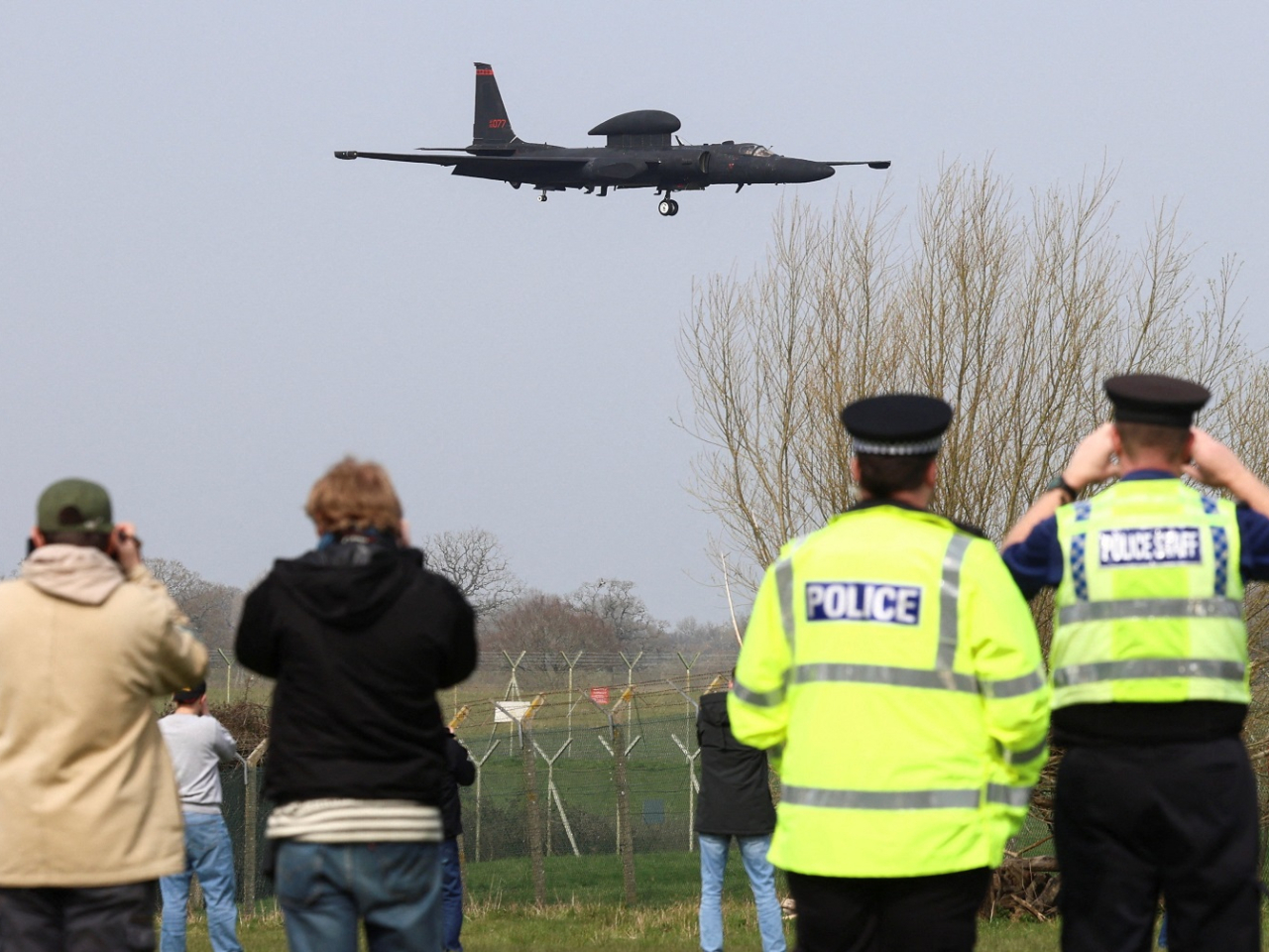 A US Air Force U-2 reconnaissance aircraft lands at RAF Fairford airbase in the UK. Photo: Reuters