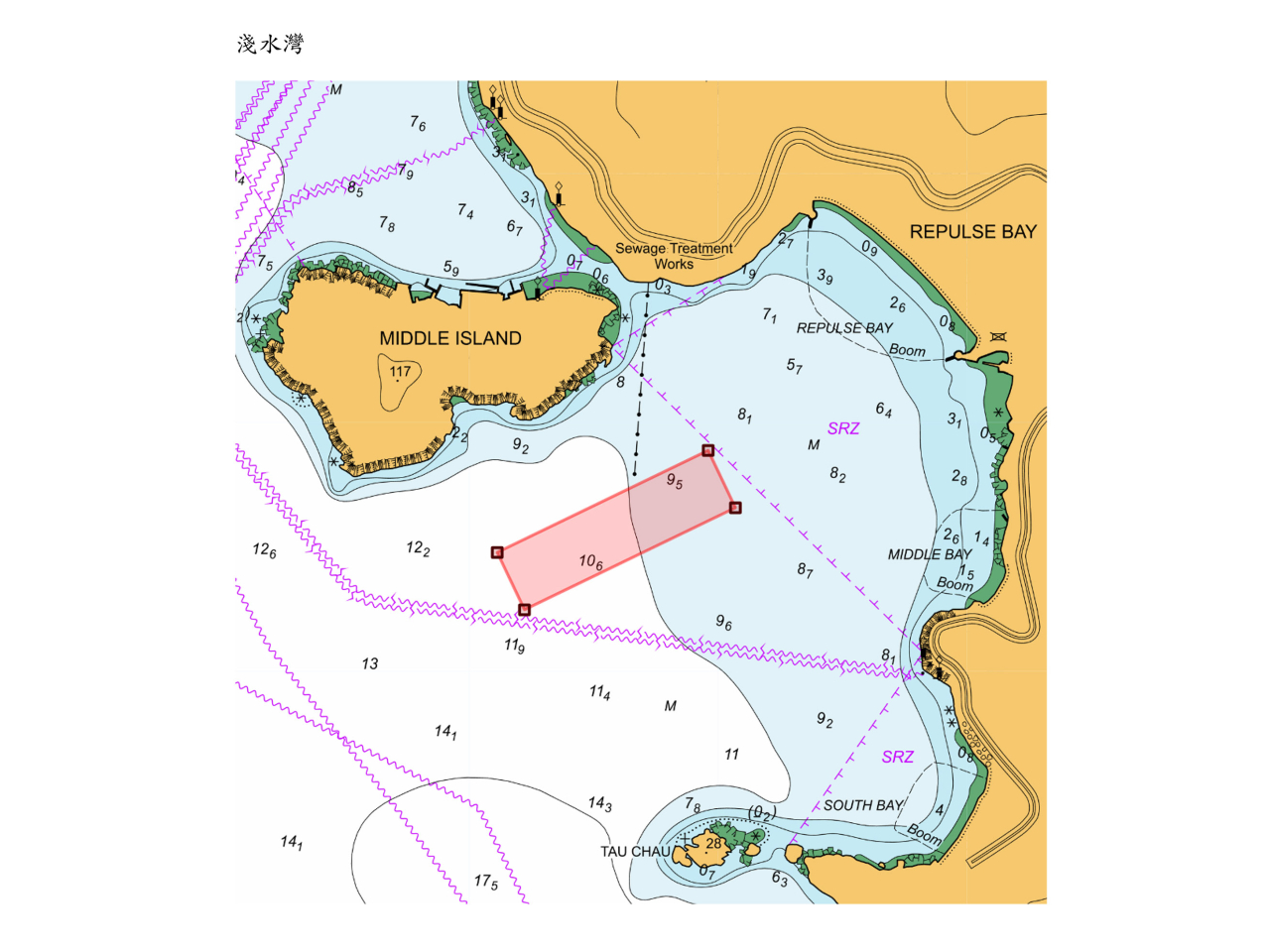 初步建議於5個潛在位置作為訪港遊艇錨泊區，分別是大潭灣、赤柱灣、企嶺下海、大澳和淺水灣。（海事處文件）