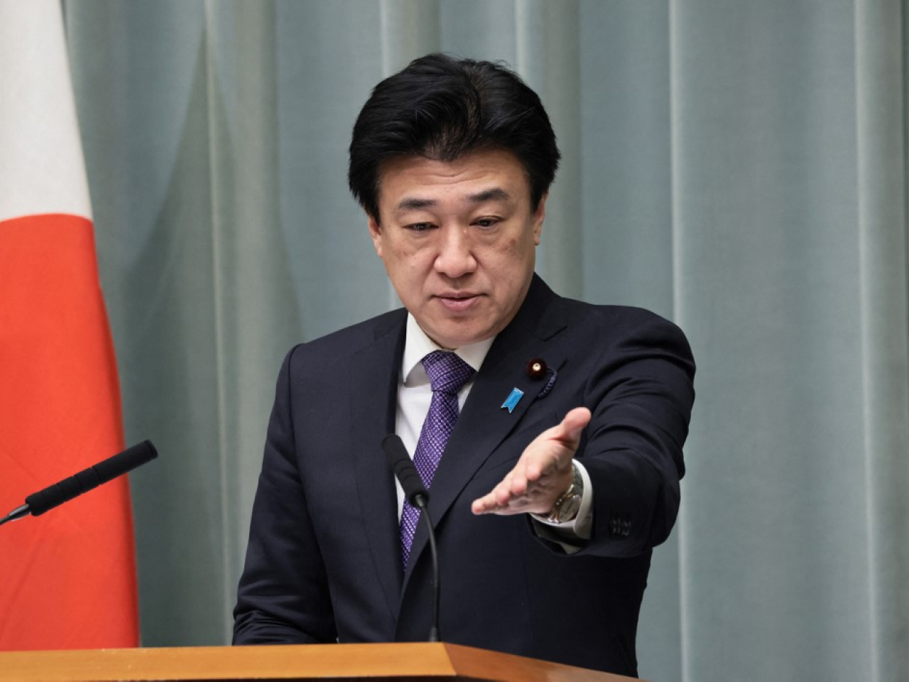 木原稔表示，本應遵守法律的自衛隊人員因涉嫌非法侵入建築物被逮捕，令人深感遺憾。（法新社資料圖片）