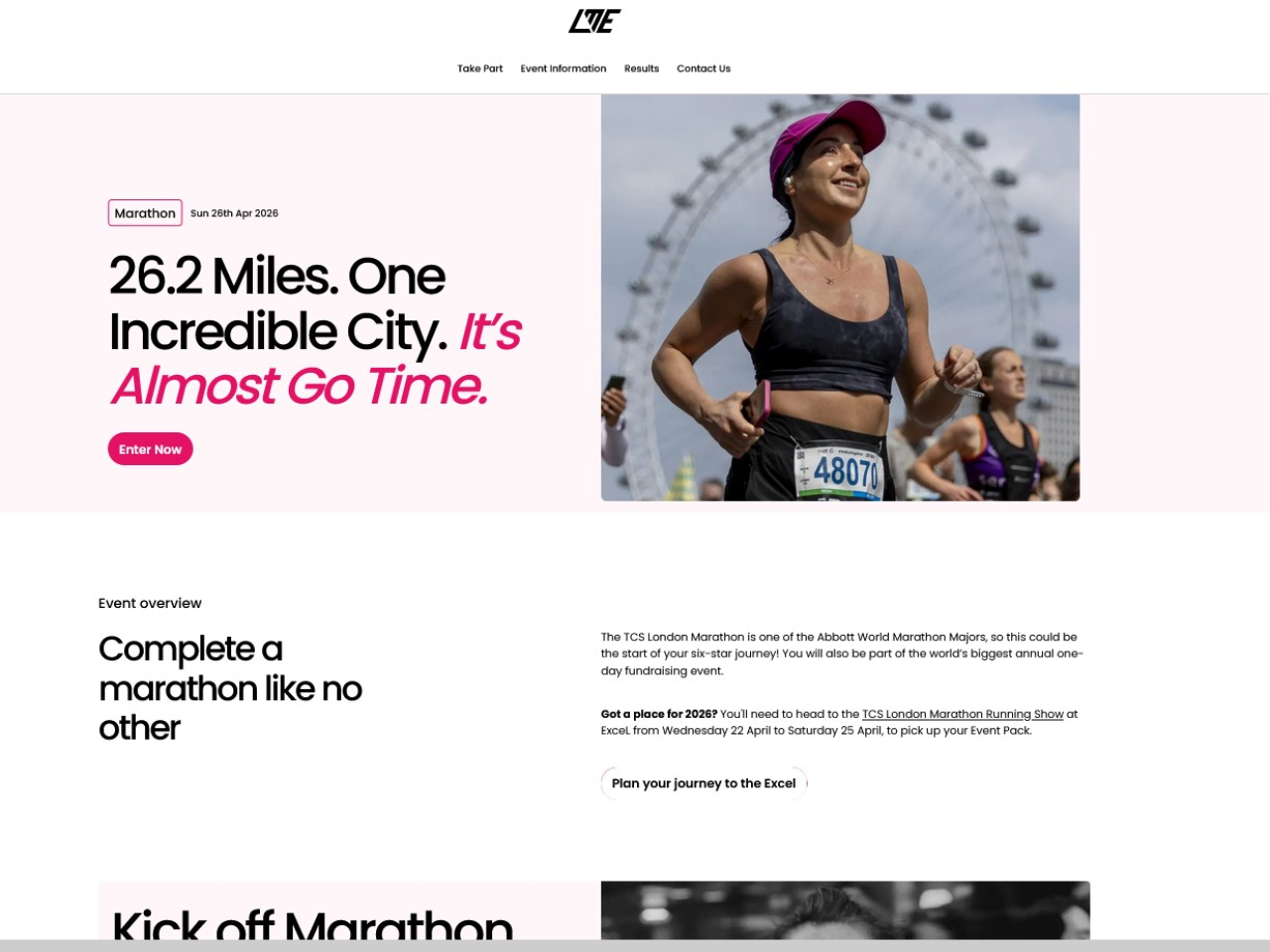 今年的倫敦馬拉松將在4月26日舉行。(大會官方網站截圖)