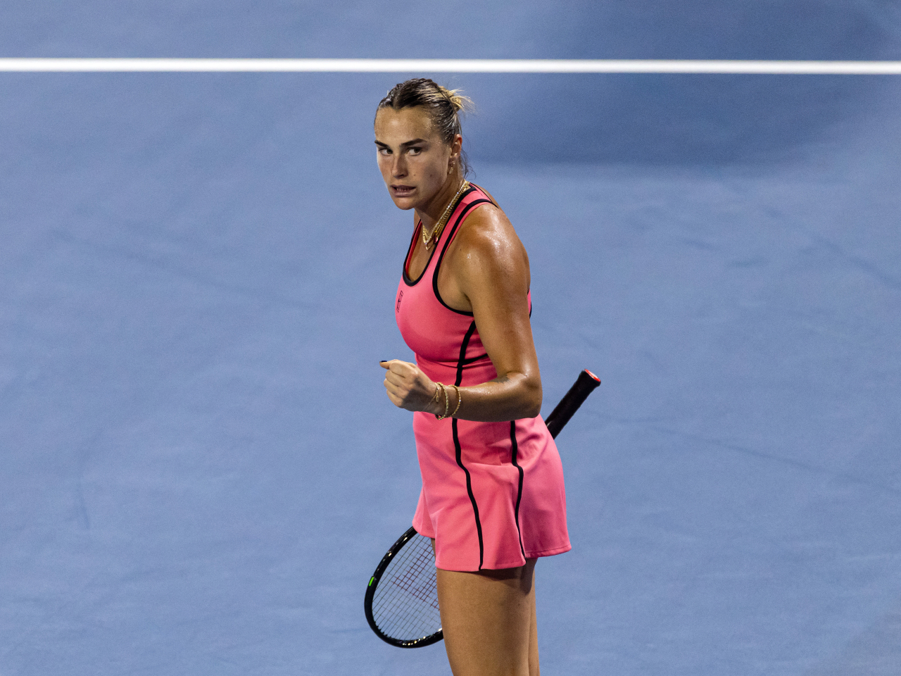 Sabalenka notched her second victory over Rybakina in three meetings since the start of the year. Photo: Reuters