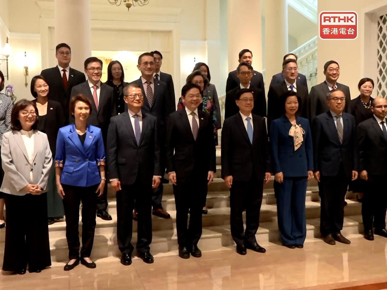 During his meeting with the Singaporean leader, John Lee underscored the deep ties between the SAR and Singapore. Photo: RTHK