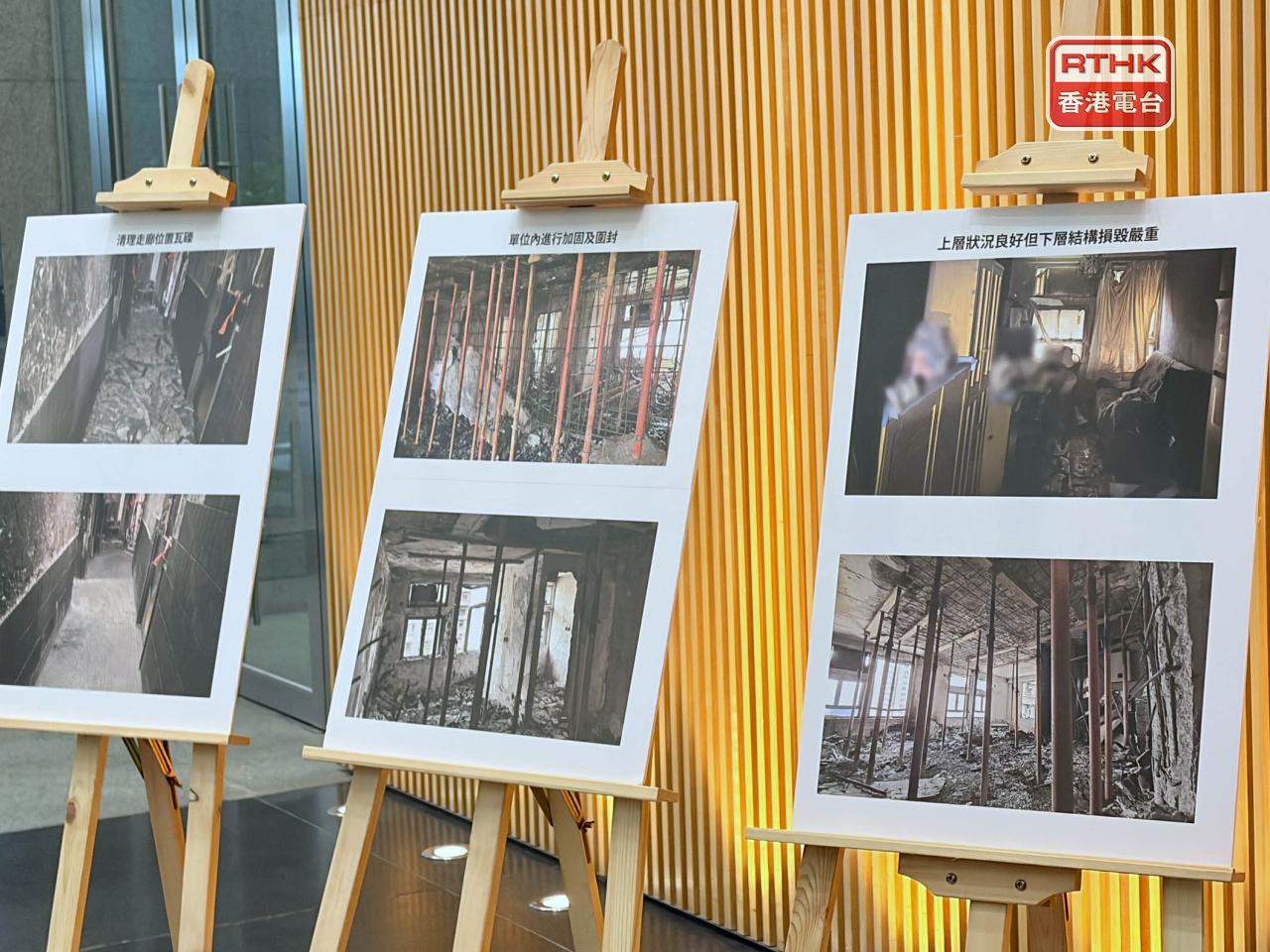 居民上樓需經有蓋通道進出，部分損毀嚴重的單位只可讓一位住戶進入。（鄧鈞尤攝）