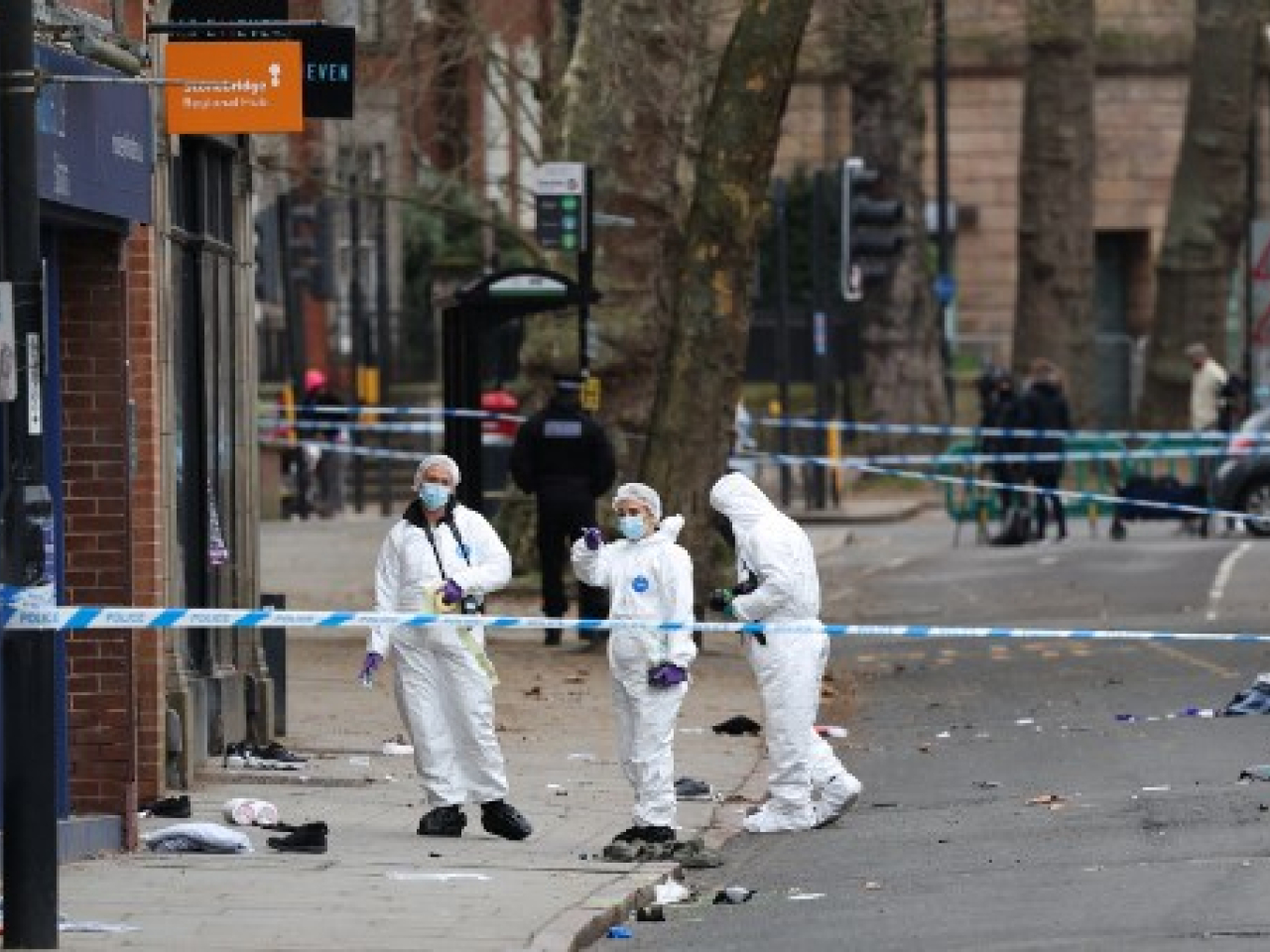 Authorities investigate the case in Derby. Photo: AFP