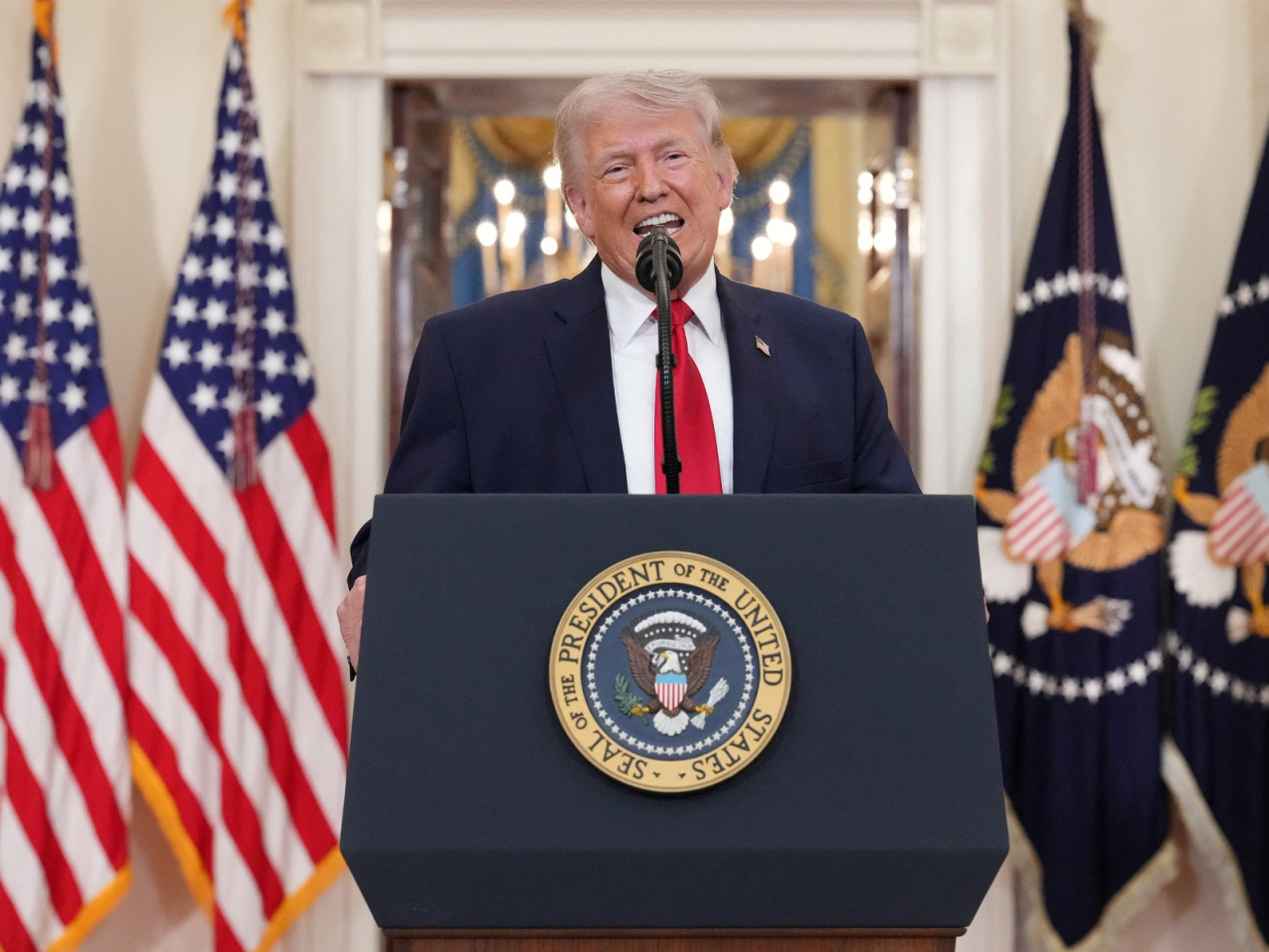 US President Donald Trump said Washington's core strategic objectives are nearing completion, but warned that the US military will strike Iran "extremely hard" in the next two to three weeks. Photo: Reuters