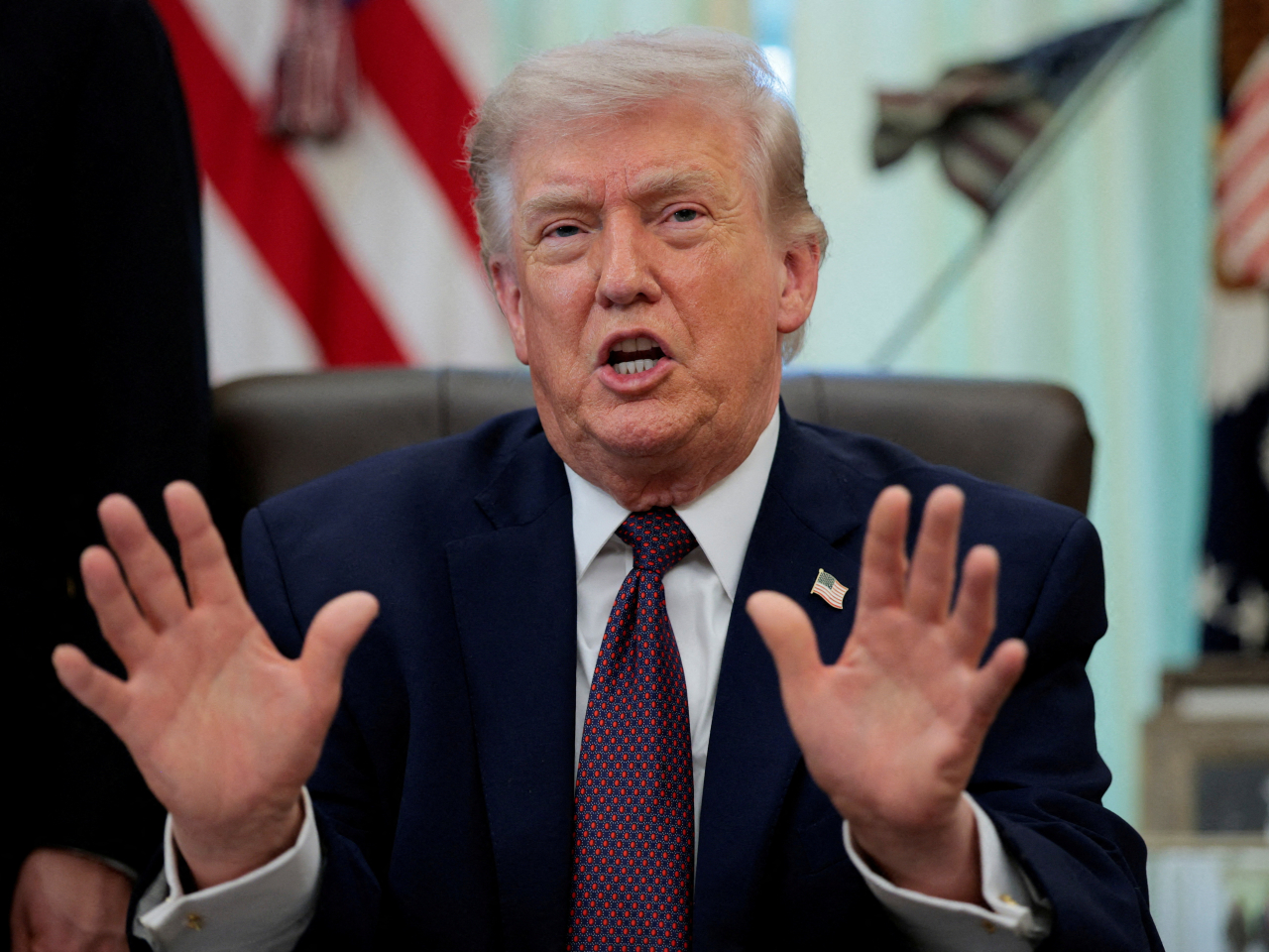 US President Donald Trump threatened in an expletive-laden social media post to target power plants and bridges in Iran unless Tehran opens up the Strait of Hormuz. Photo: Reuters