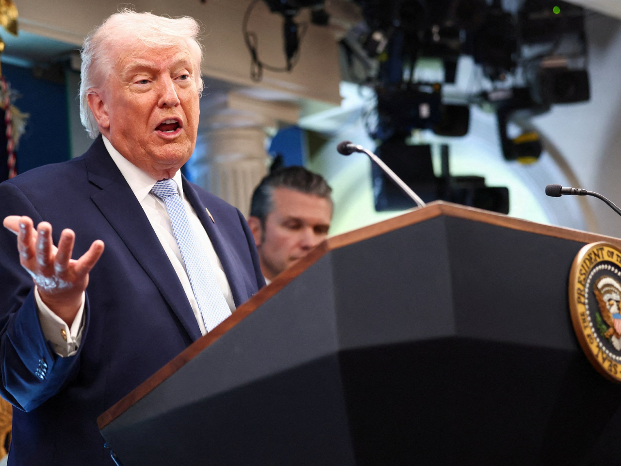 US President Donald Trump is said to be considering a request from Pakistan to put off threatened attacks against against civilian infrastructure targets in Iran by two weeks. File photo: Reuters