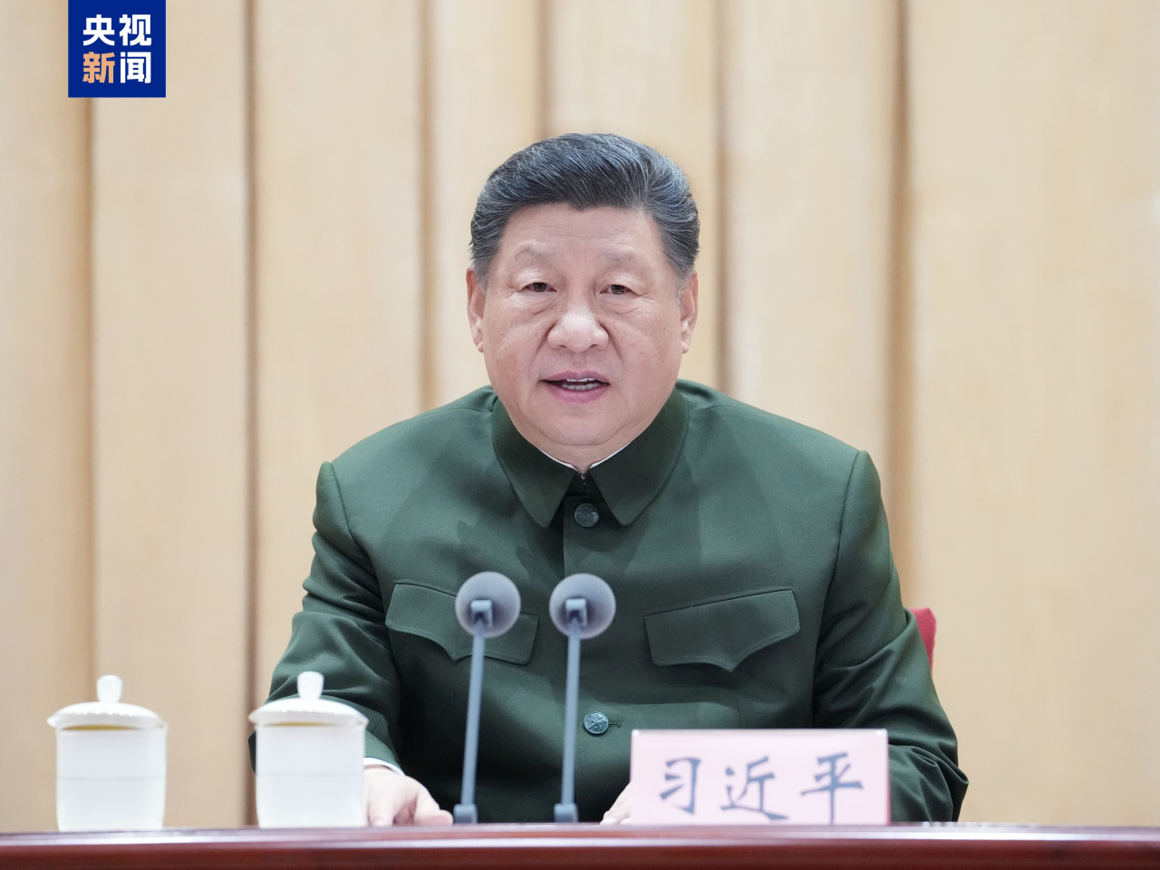 習近平在全軍高級幹部培訓班開班儀式發表講話。（央視新聞）