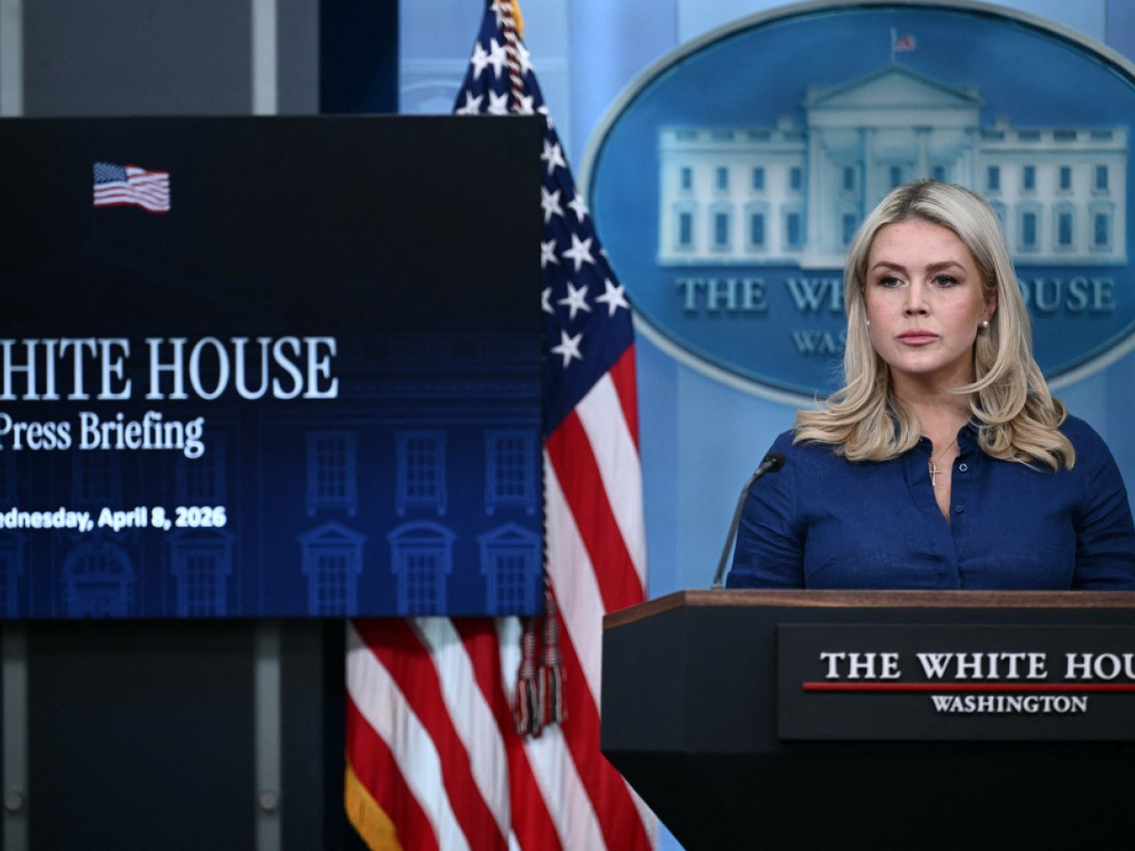 萊維特說，特朗普認為北約在美國對伊軍事行動期間未能通過考驗。（法新社）