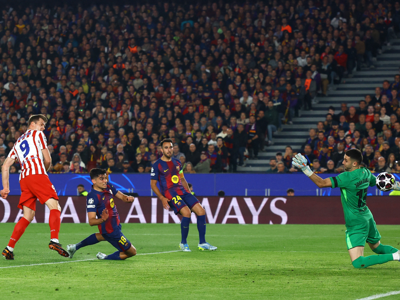 Alexander Sorloth's 70th minute goal capped off a feisty win for Atletico against rivals Barcelona at Camp Nou. Photo: Reuters
