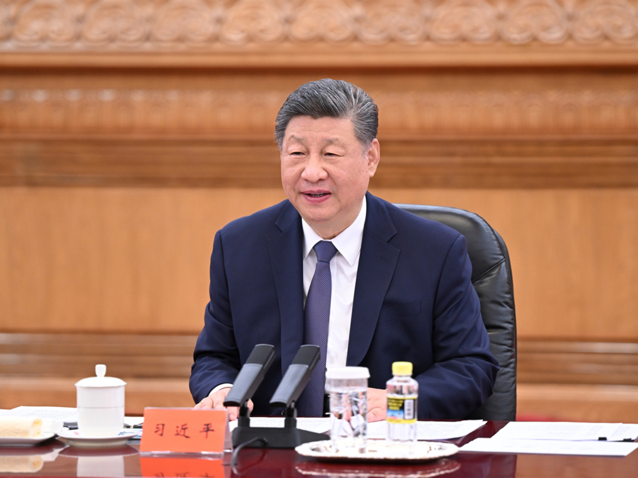 習近平就兩岸關係發展，提出四點意見。（新華社）