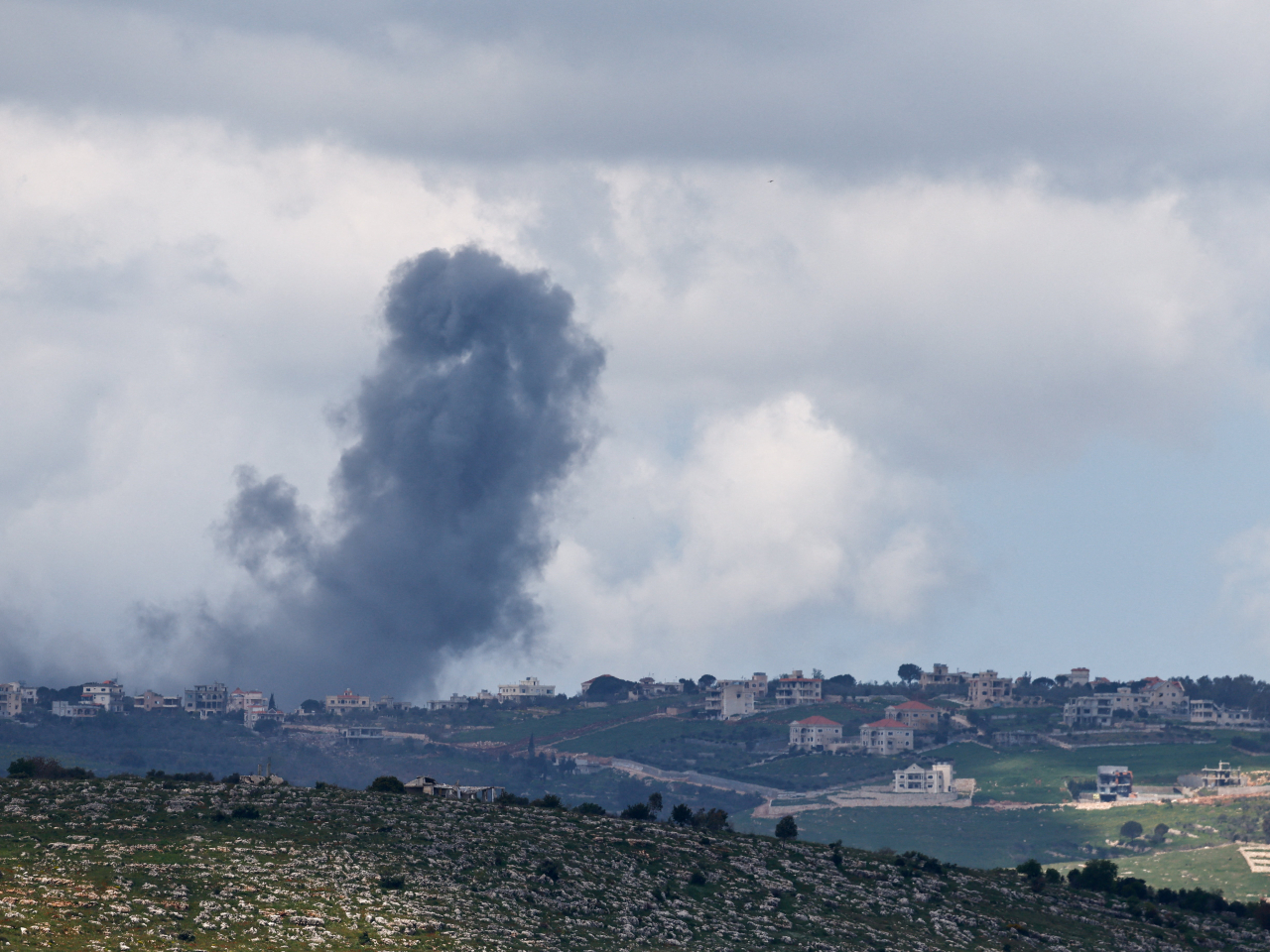 Smoke rises following an airstrike in Lebanon, as seen from Israeli side of the border. Photo: Reuters