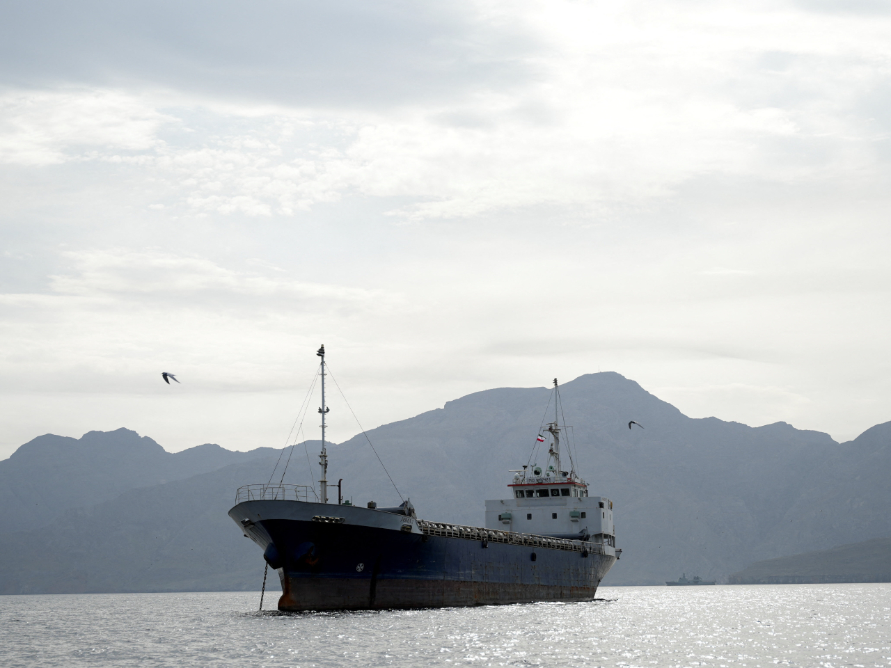 A vessel at the Strait of Hormuz, off the coast of Oman's Musandam province. Photo: Reuters