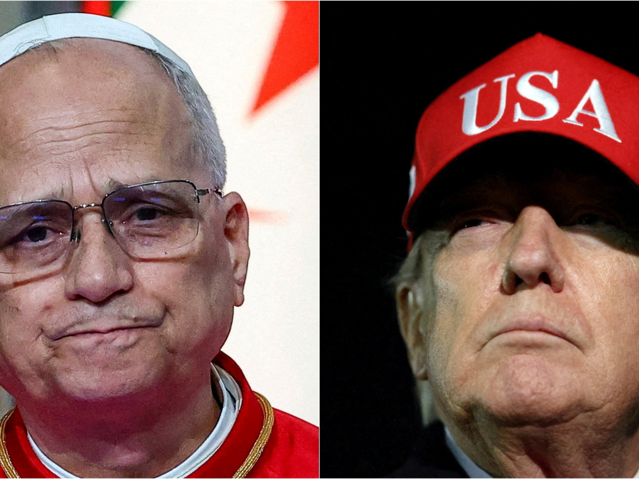 教宗良十四世和美國總統特朗普近日就伊朗戰事出現爭論。（路透社資料圖片）