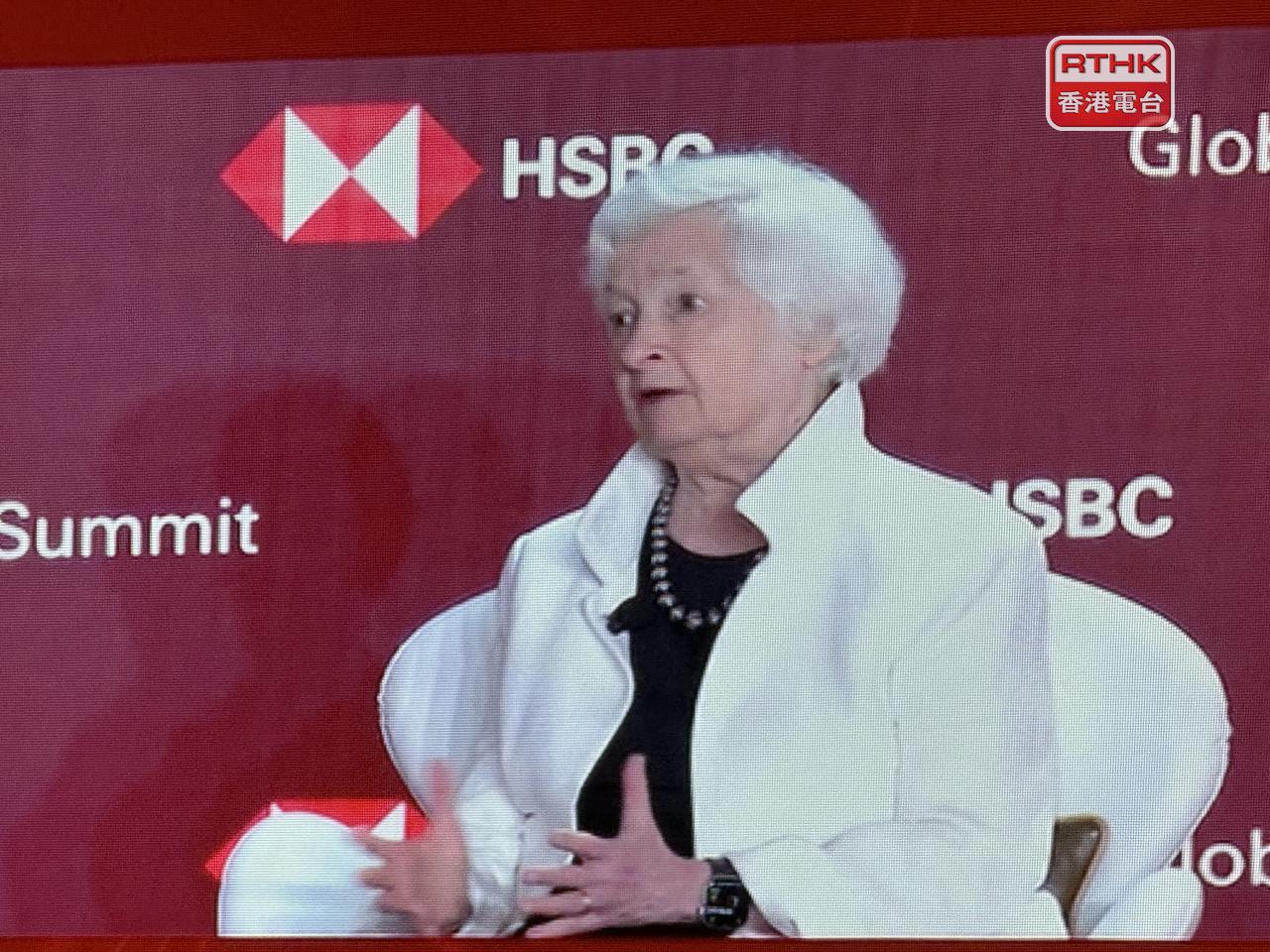 耶倫預測主要情景是今年稍後減息一次，但強調「很多事情都有可能」。 （趙嘉駿攝）