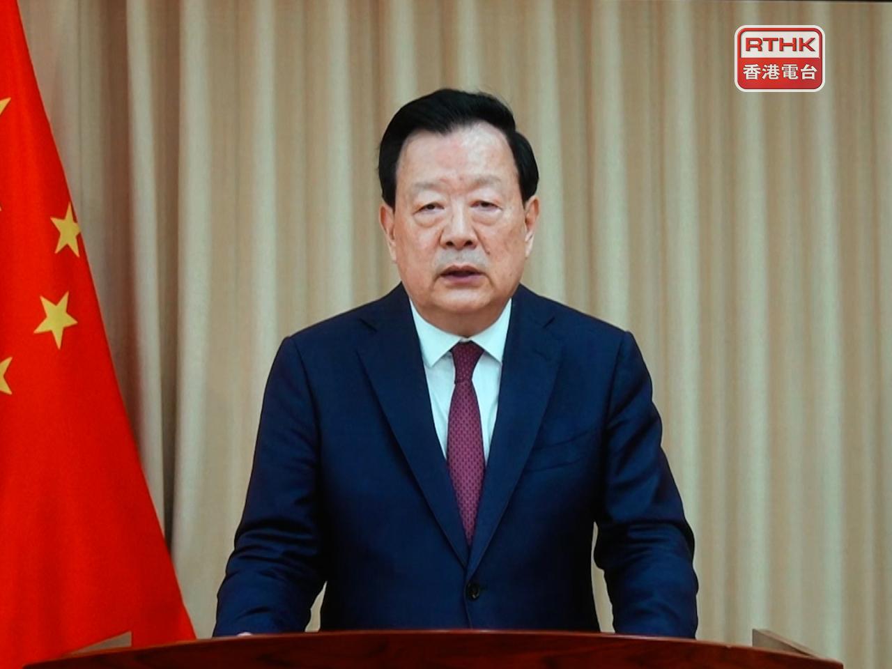 Xia Baolong said Hong Kong should safeguard against external interference and geopolitical risks. Photo: RTHK