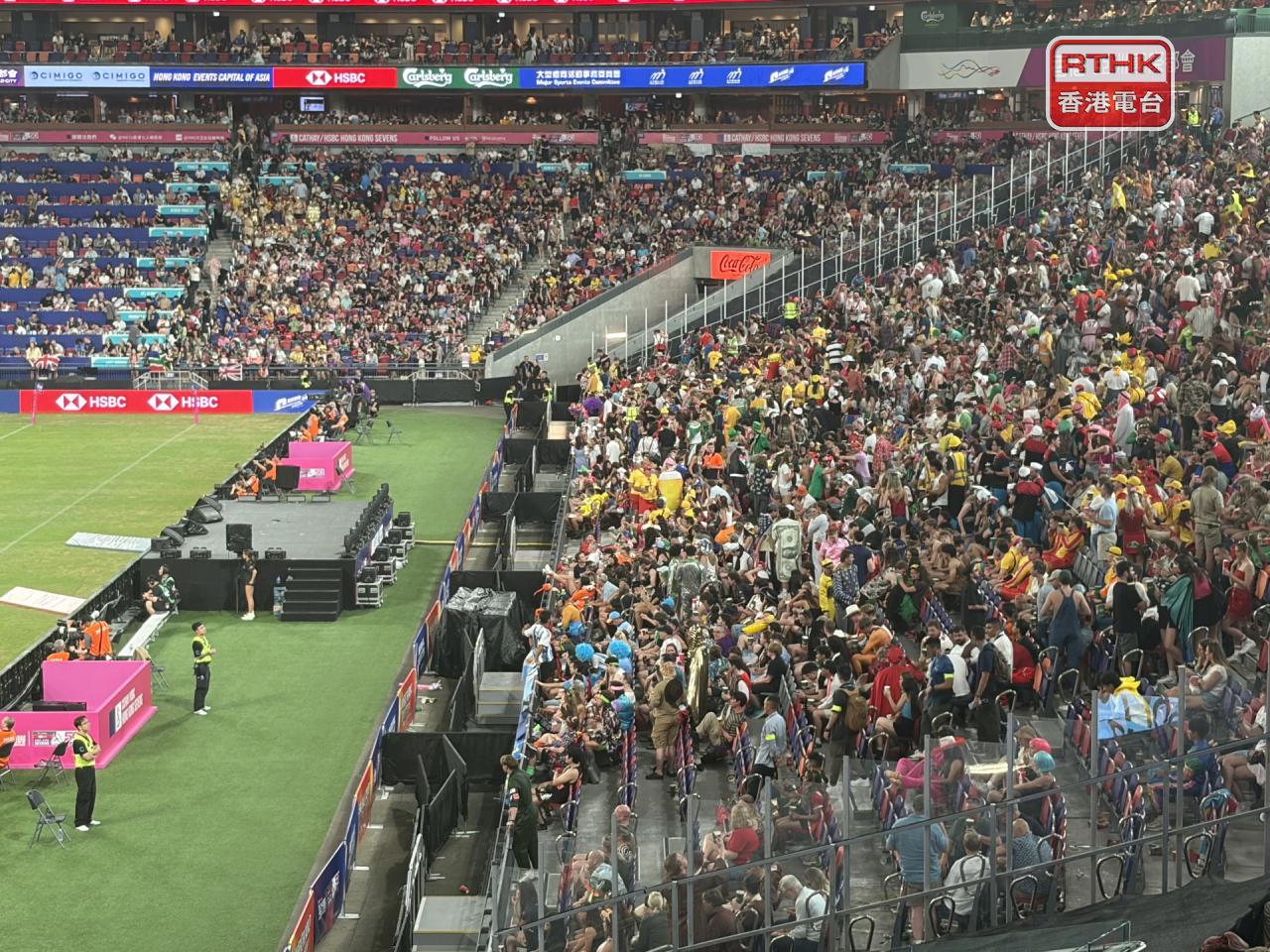 Many fans arrived early to get seats in the vaunted south stand. Photo: RTHK